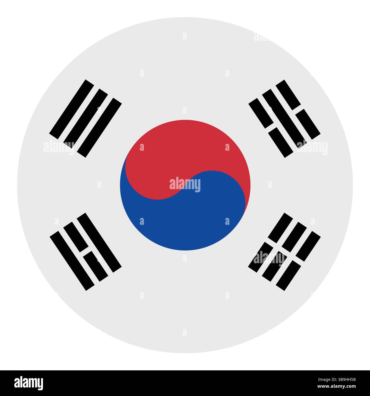 Flagge von Südkorea. Südkorea Kreisflagge Logo Symbol Computer Vektor Illustration Design Stock Vektor