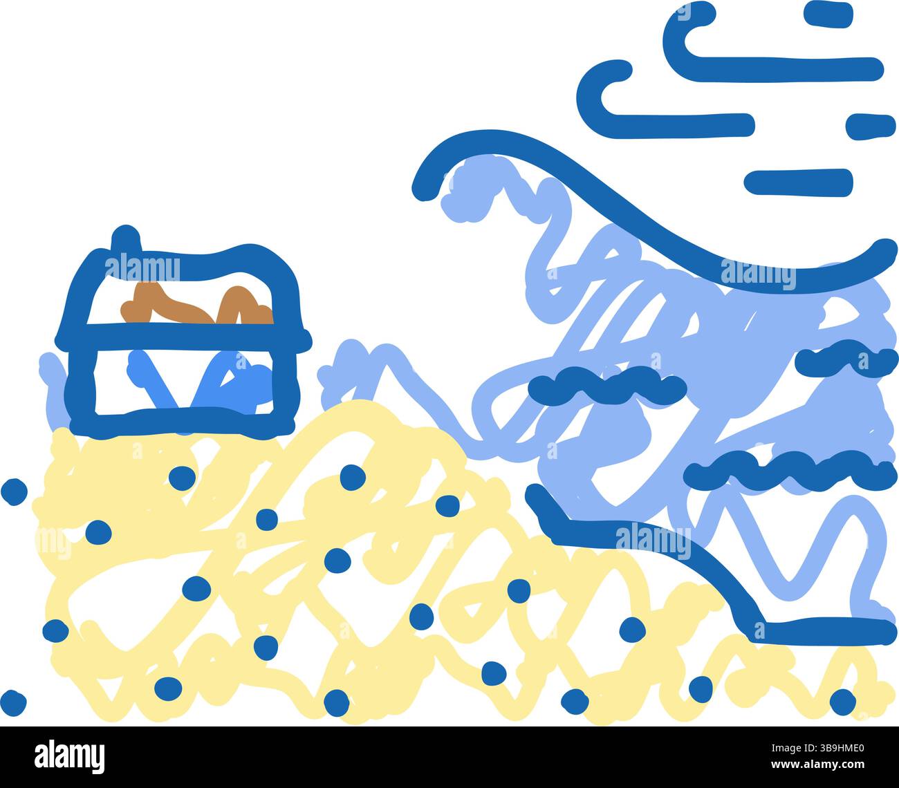 Tropischer Sturm Hurrikan Katastrophe Symbol Kritzelillustration Stock Vektor
