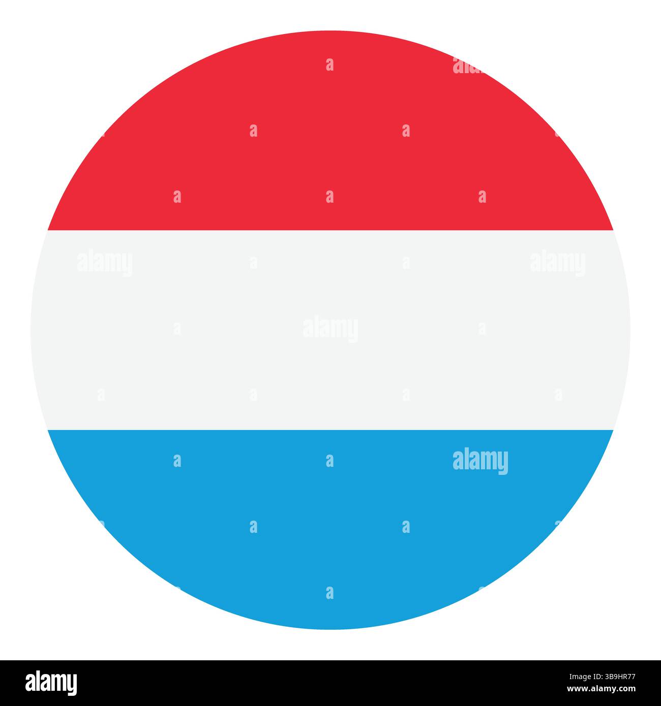 Flagge von Luxemburg. Luxemburgische Kreisflagge Logo Icon Computer Vektor Illustration Design. Stock Vektor