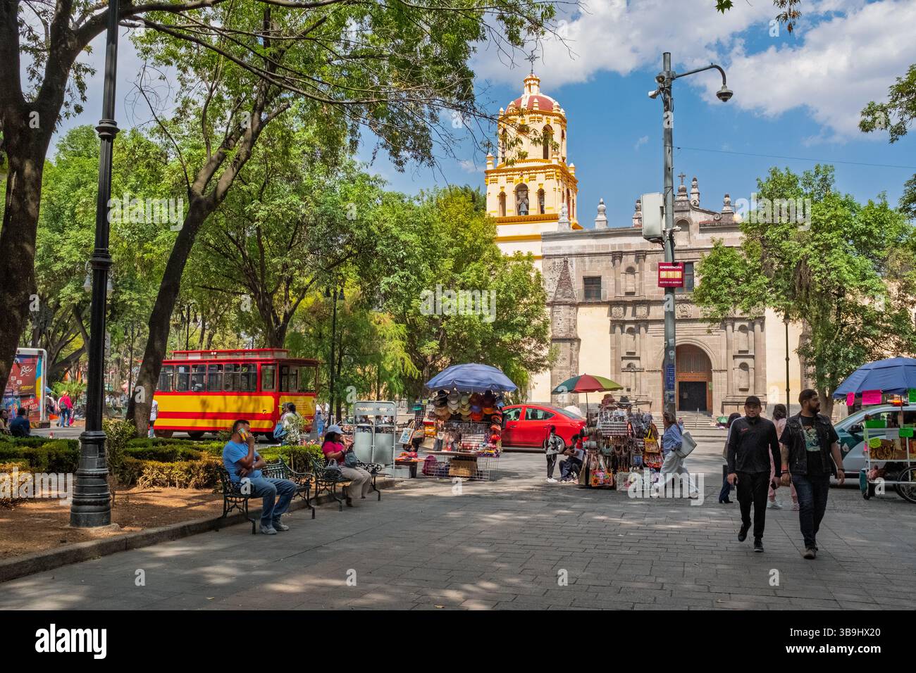 Plaza del Centenario, Coyoacan, Mexiko-Stadt Stockfoto