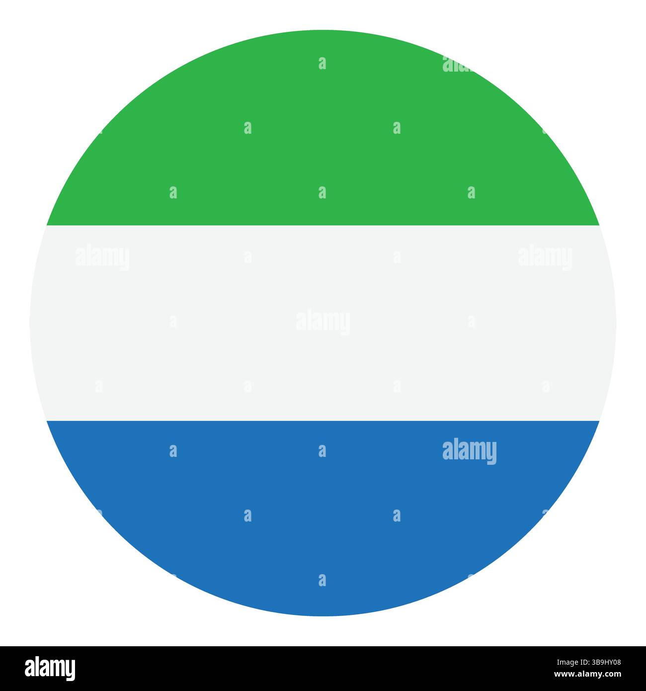 Flagge von Sierra Leone. Sierra Leone Kreisflagge Logo Symbol Computer Vektor Illustration Design. Stock Vektor