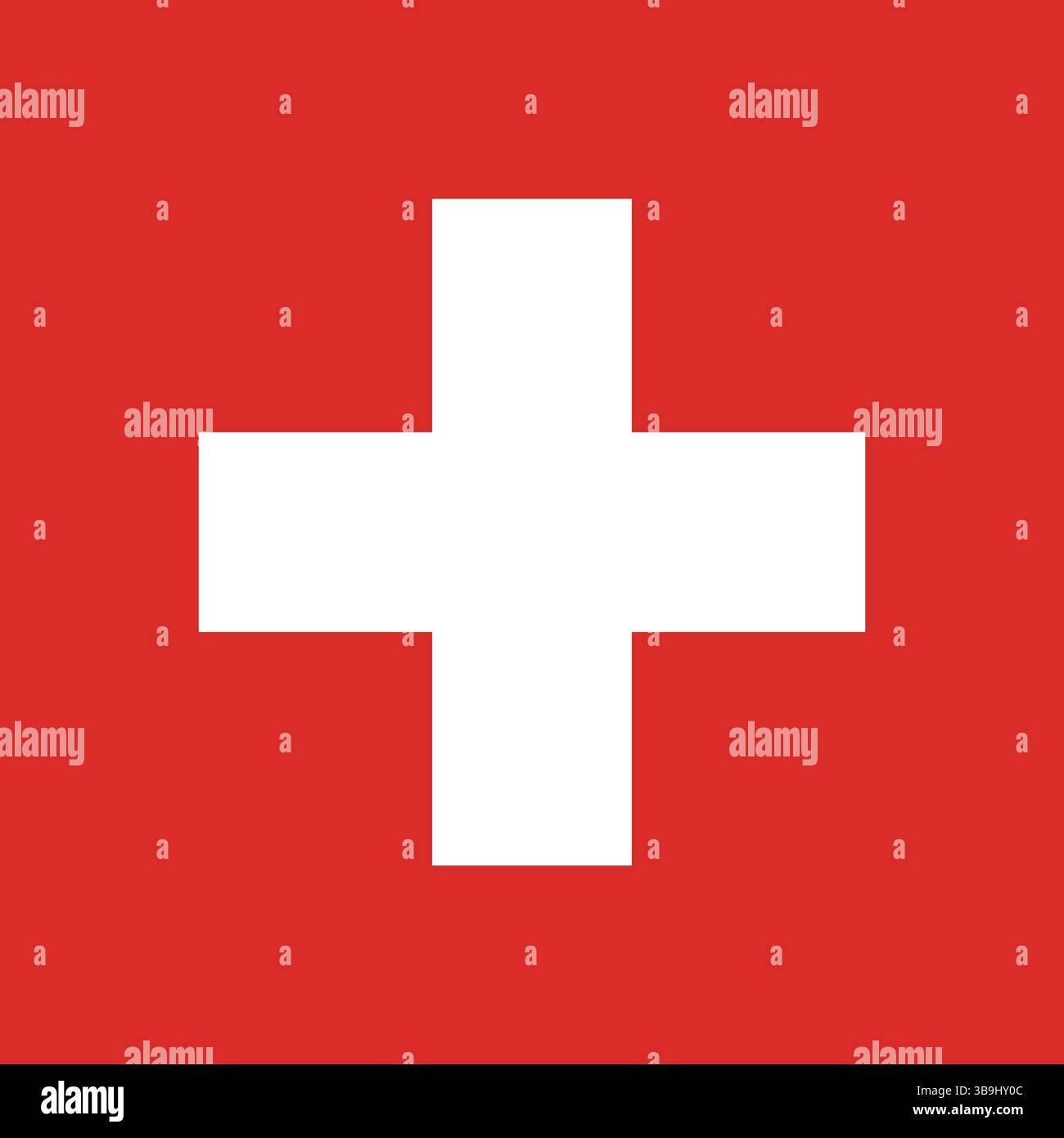 Flagge der Schweiz. Schweiz Flagge offizielle Farben und Proportion digitale Vektor Illustration. Stock Vektor