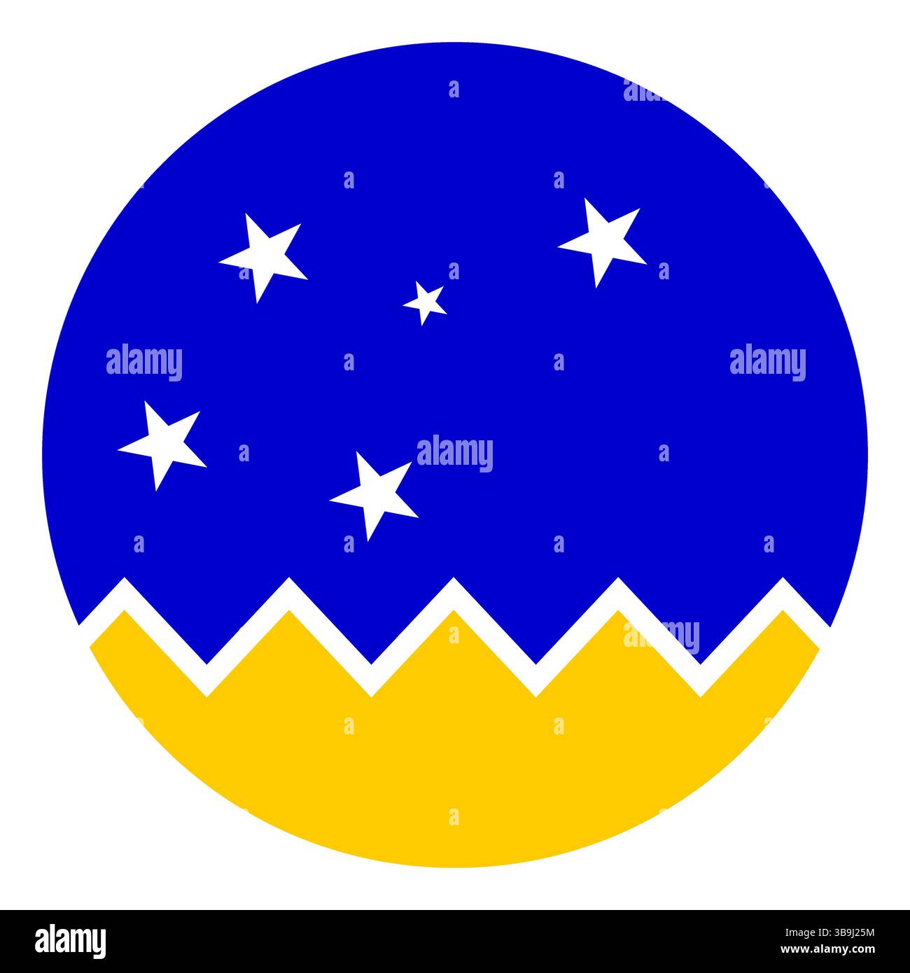 Flagge der Magellan-chilenischen Antarktis. Magellan-chilenische Antarktis Region Kreis Flagge Logo Symbol Computer Vektor Illustration Design. Stock Vektor