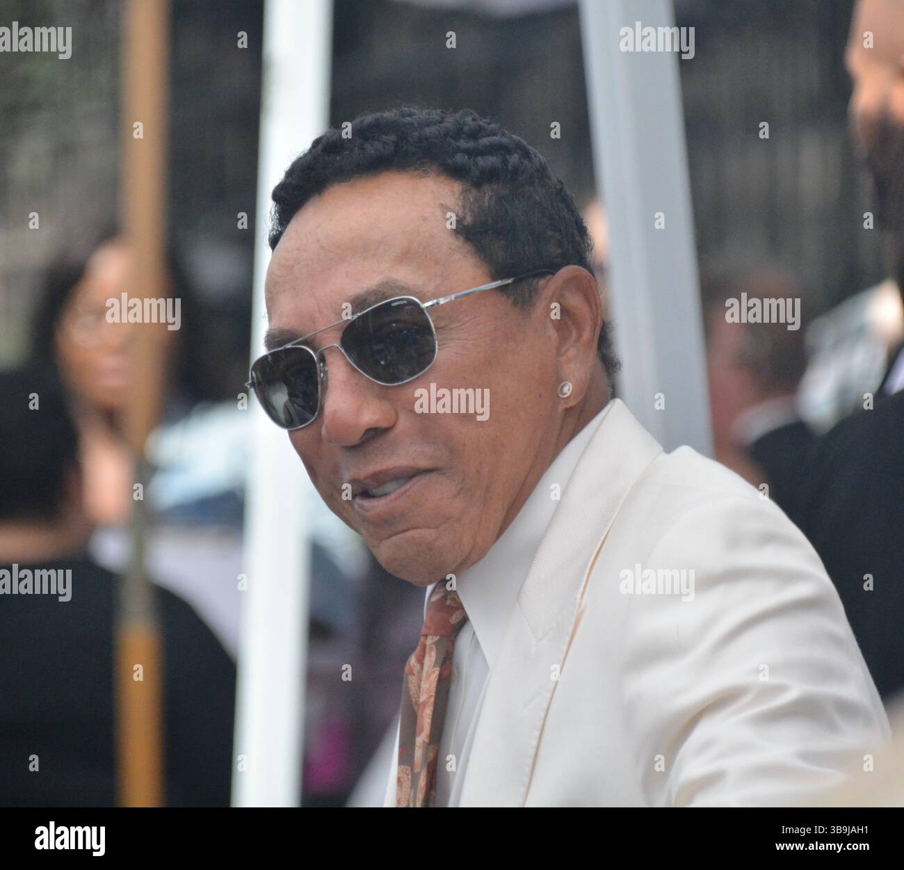 Smokey Robinson spricht bei der posthumen Hollywood Walk of Fame-Star-Zeremonie zu Ehren von Jackie Wilson am 4. September 2019 in Los Angeles, Kalifornien. Stockfoto