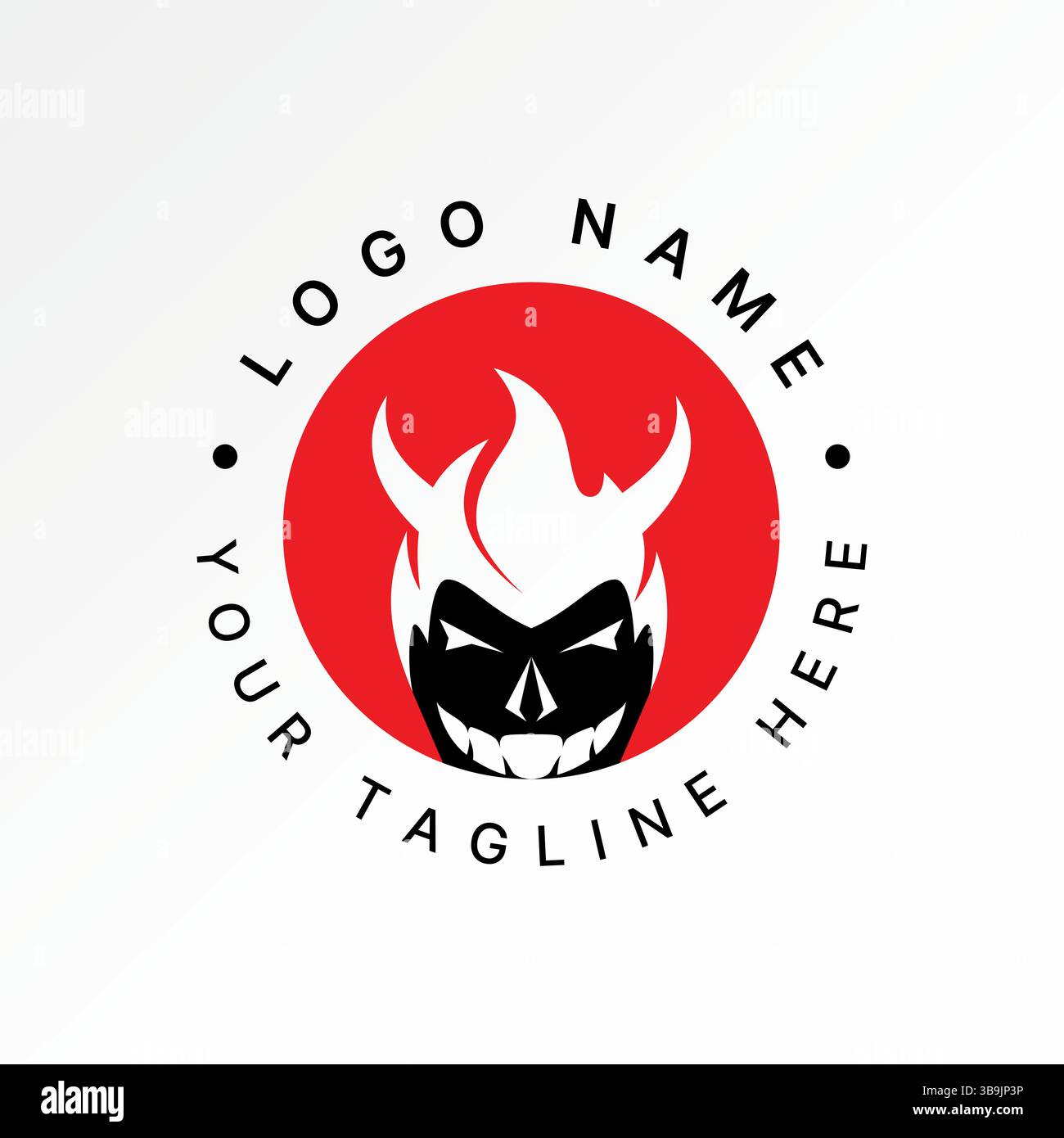 Logo Design Grafik Konzept kreative Premium Vektor Stock Bild Top Verkauf Kopf Hörner Teufel Dämon satanisches Gesicht luzifer Schädel Horror Symbol Gothic Grusel Stock Vektor