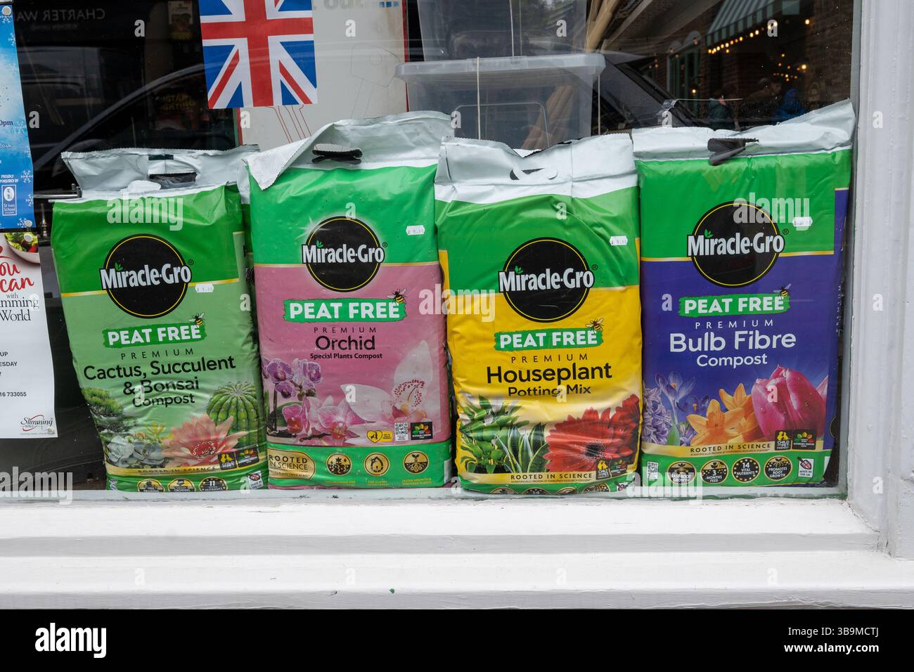 Miracle Gro – torffreier Kompost und Topfmischung Stockfoto