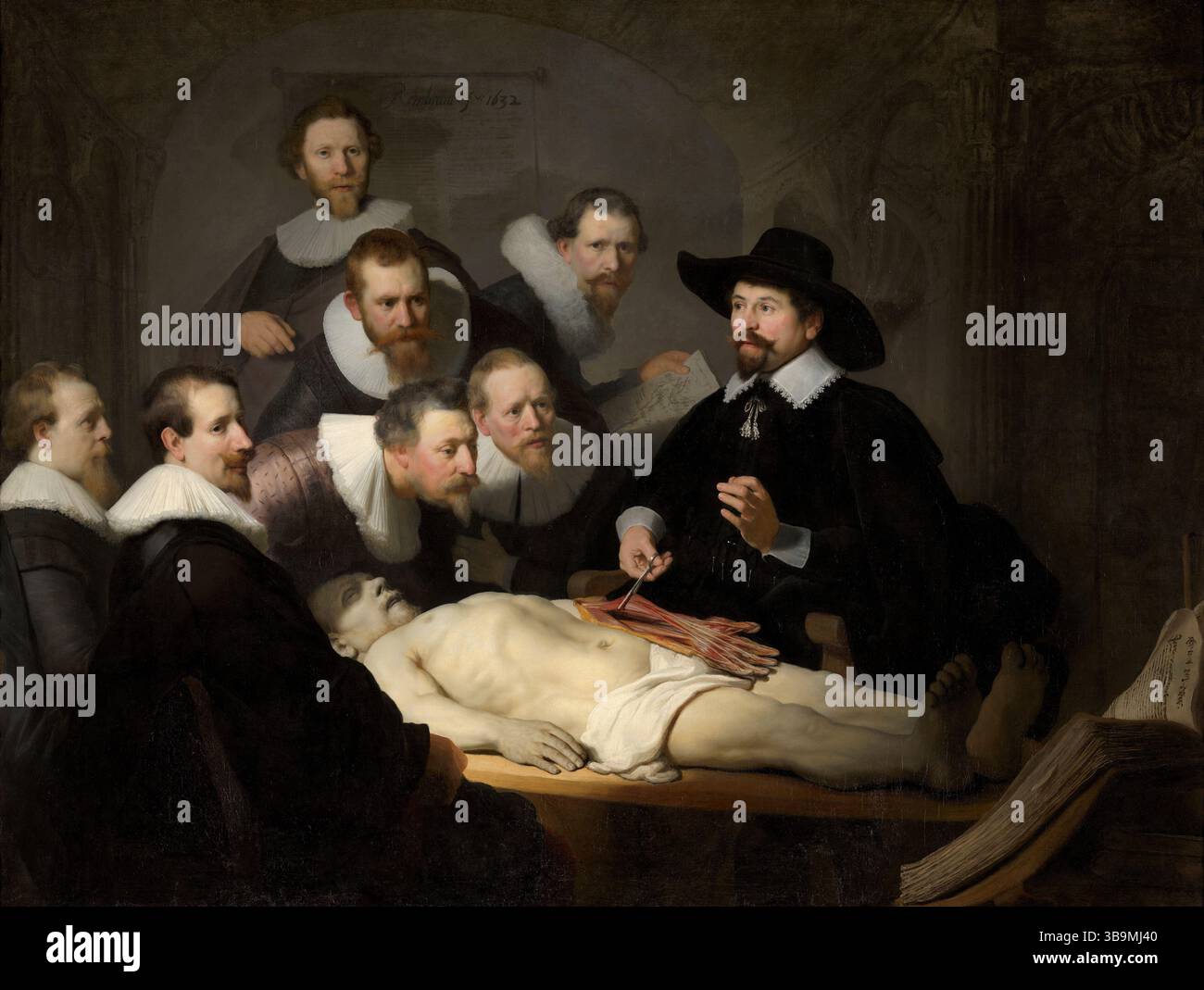 Der Anatomieunterricht von Dr. Nicolaes Tulp. Rembrandt Harmenszoon van Rijn. 1632. Stockfoto