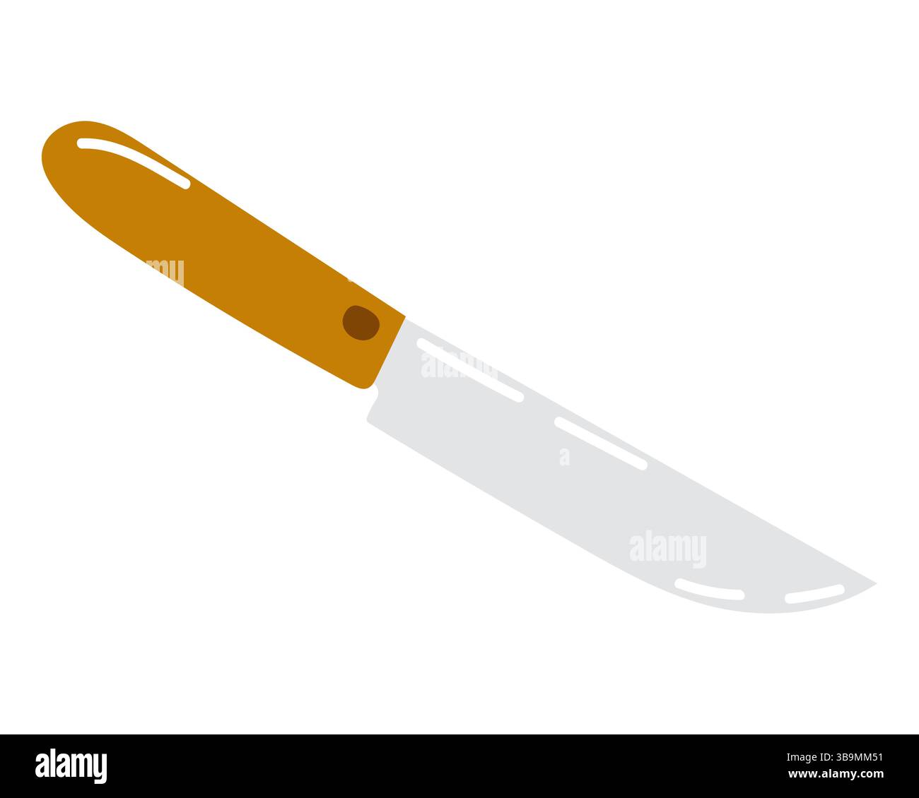 Küchenmesser mit Holzgriff zum Kochen und Zubereiten von Speisen Stock Vektor