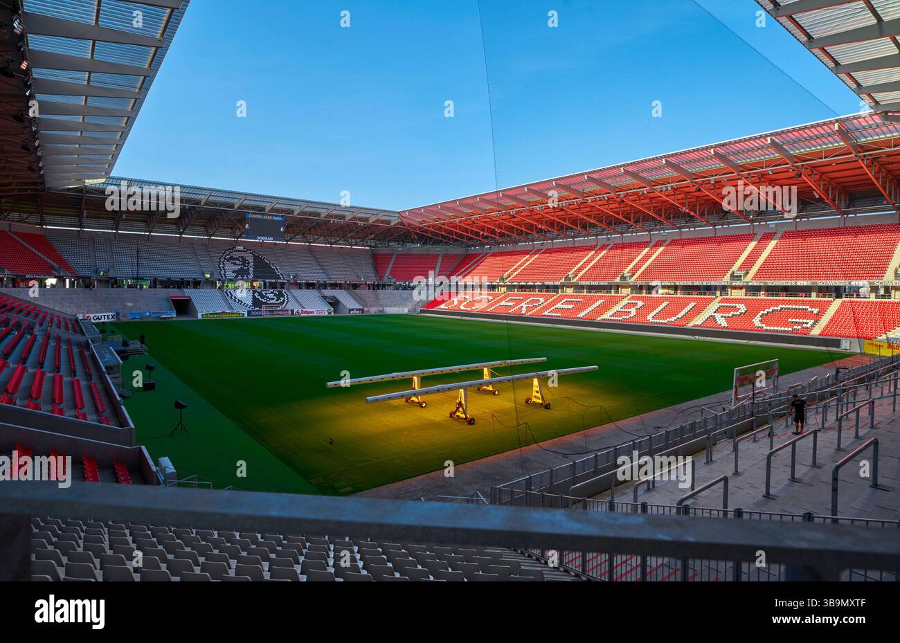 Blick auf das Stadion Europa Park - die offizielle Arena des FC Freiburg Stockfoto