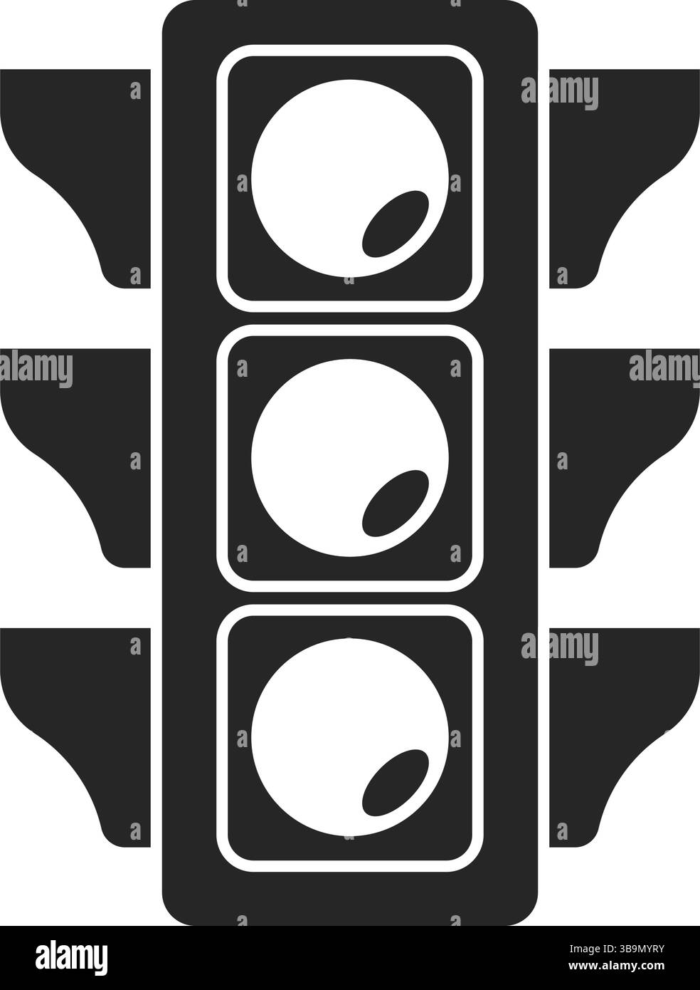 Ampelsymbol im flachen Stil. Illustration des Ampelvektors auf isoliertem Hintergrund. Semaphore Sign Business Concept. Stock Vektor