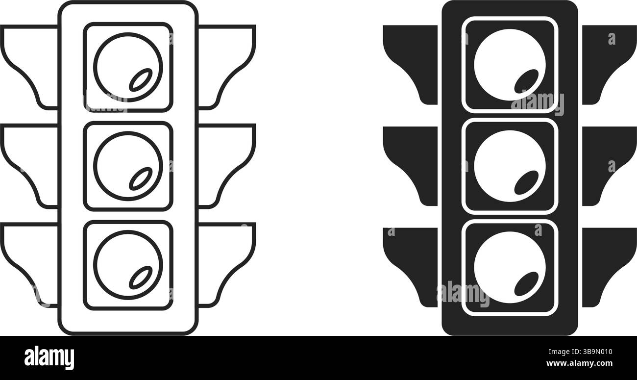 Ampelsymbol im flachen Stil. Illustration des Ampelvektors auf isoliertem Hintergrund. Semaphore Sign Business Concept. Stock Vektor
