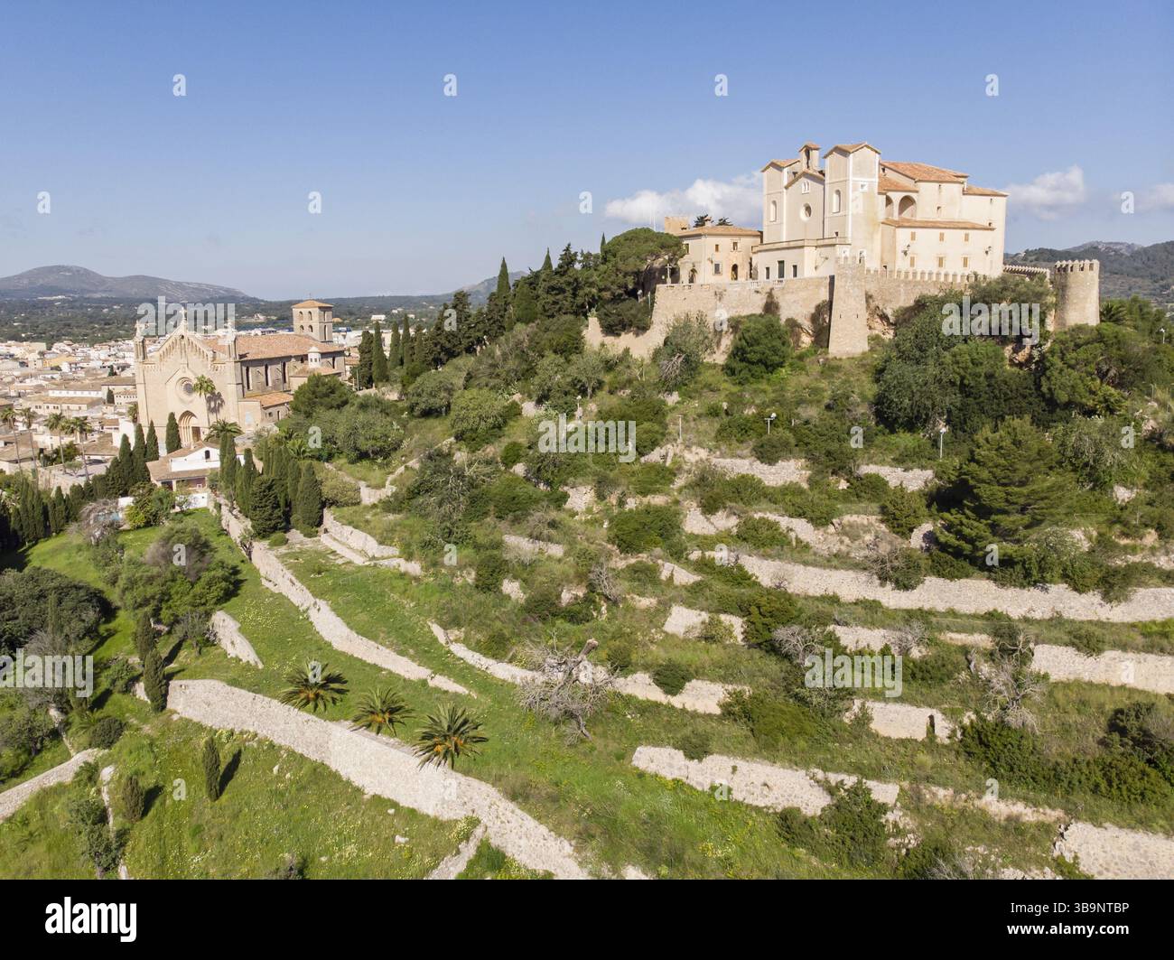 Ummauerte Einfriedung von San Salvador, Arta, Mallorca, Balearen, Spanien, Europa Stockfoto