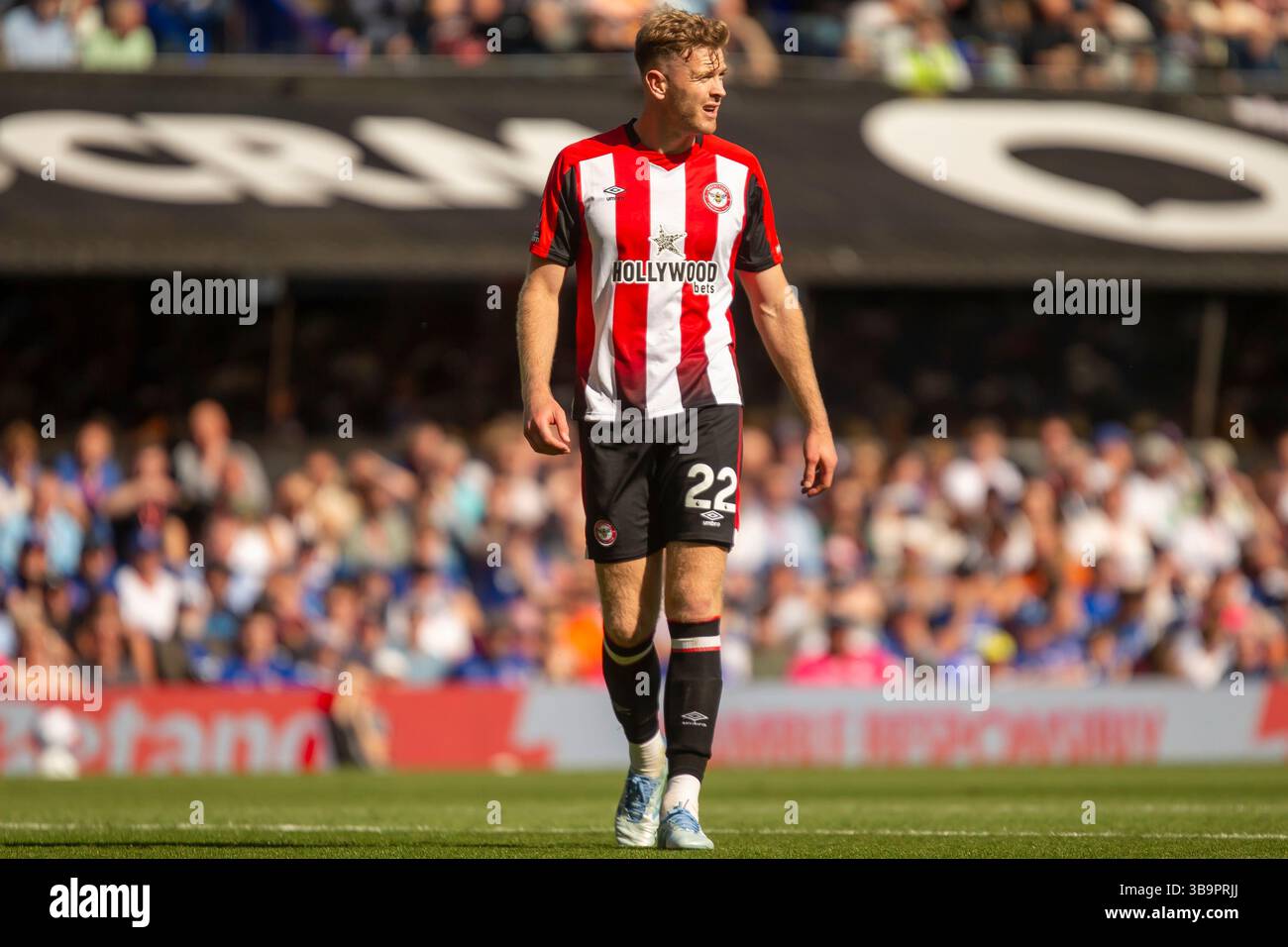 Nathan Collins aus Brentford während des Premier League-Spiels zwischen Ipswich Town und Brentford in der Portman Road, Ipswich am Samstag, den 10. Mai 2025. (Foto: David Watts | MI News) Stockfoto