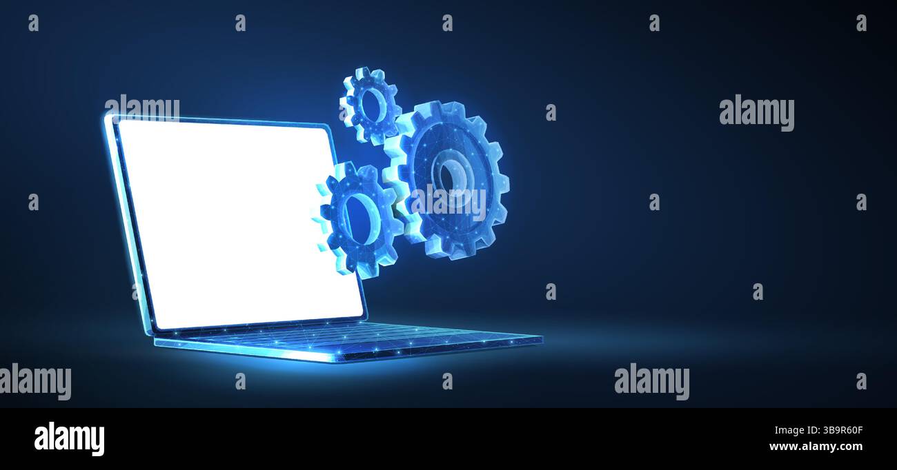 Symbol für technischen Computersupport. Software-Tools, Systemadministrator, Remote-Zugriff. Stock Vektor