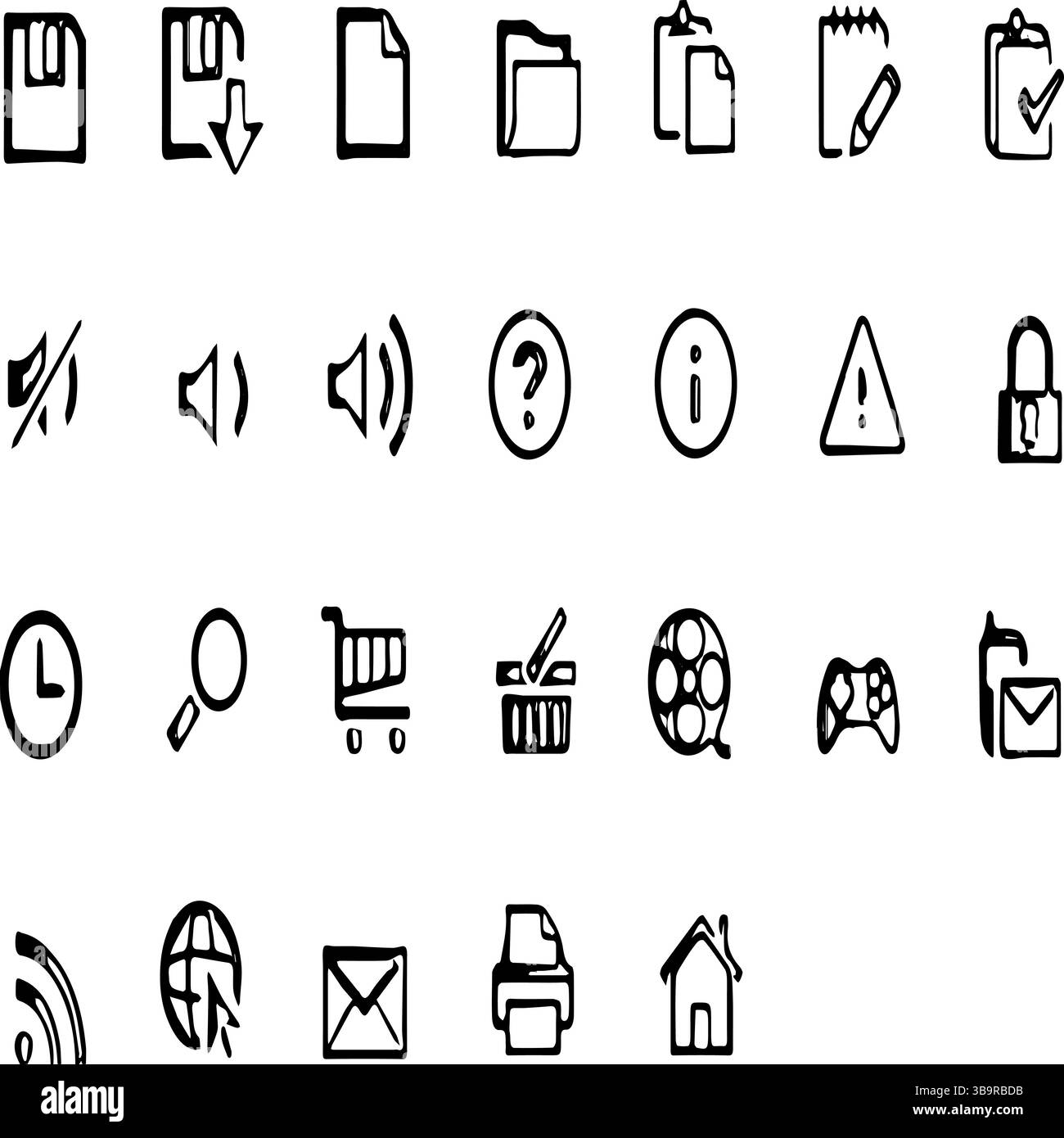 Web-Interface-Symbole Setzen Vektorillustration Stock Vektor