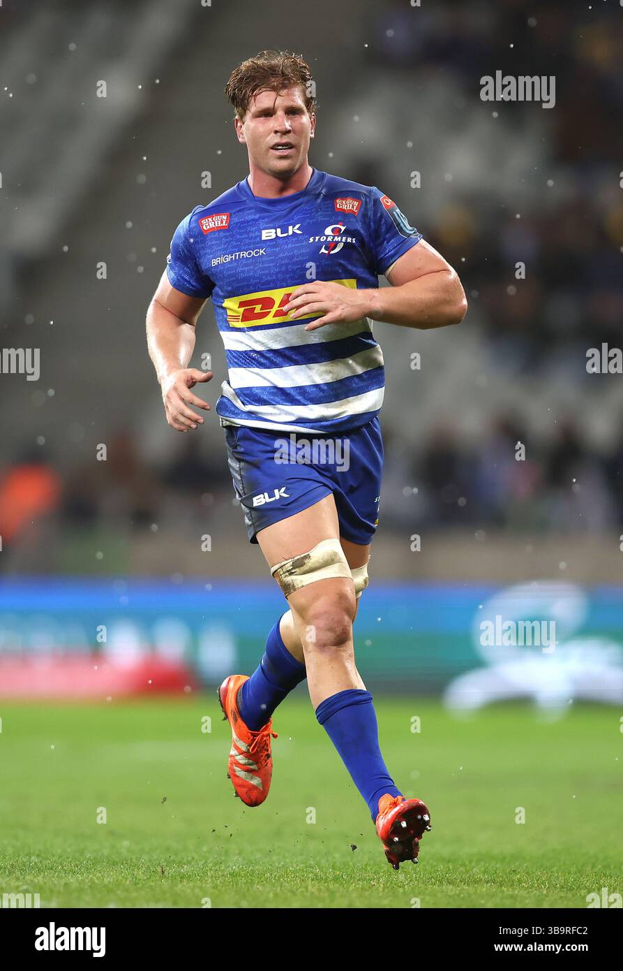 KAPSTADT, SÜDAFRIKA - 10. MAI: Evan Roos von DHL Stormers während des United Rugby Championship Matches zwischen DHL Stormers und Dragons im DHL Stadium am 10. Mai 2025 in Kapstadt, Südafrika. Foto: Shaun Roy/Alamy Live News Stockfoto