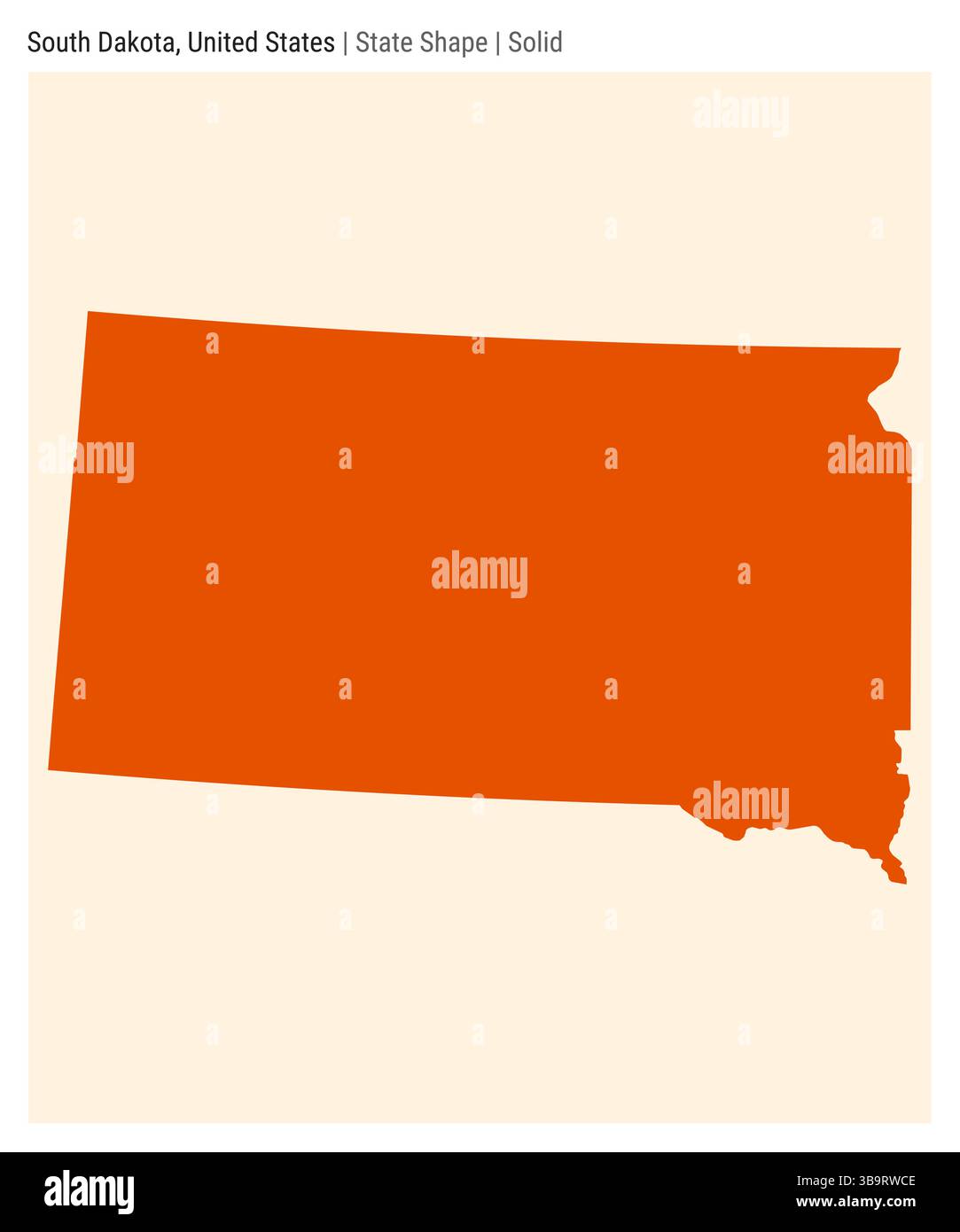 South Dakota, Usa. Einfache Vektordarstellung. Statusform. Solide Ausführung. Grenze zu South Dakota. Vektorabbildung. Stock Vektor