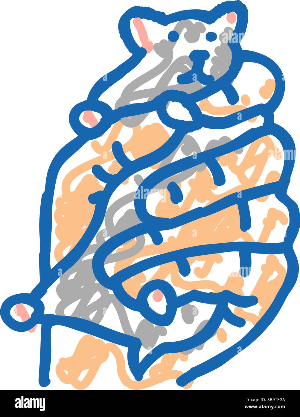 Hamster Haustier Hand Symbol Kritzelillustration Stock Vektor