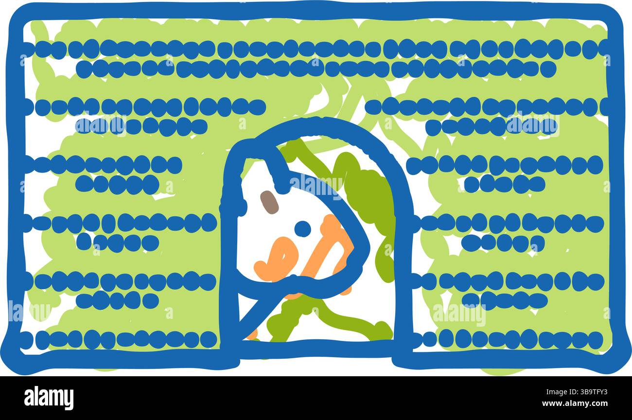 Hamster Haus Haustier Icon Kritzelillustration Stock Vektor