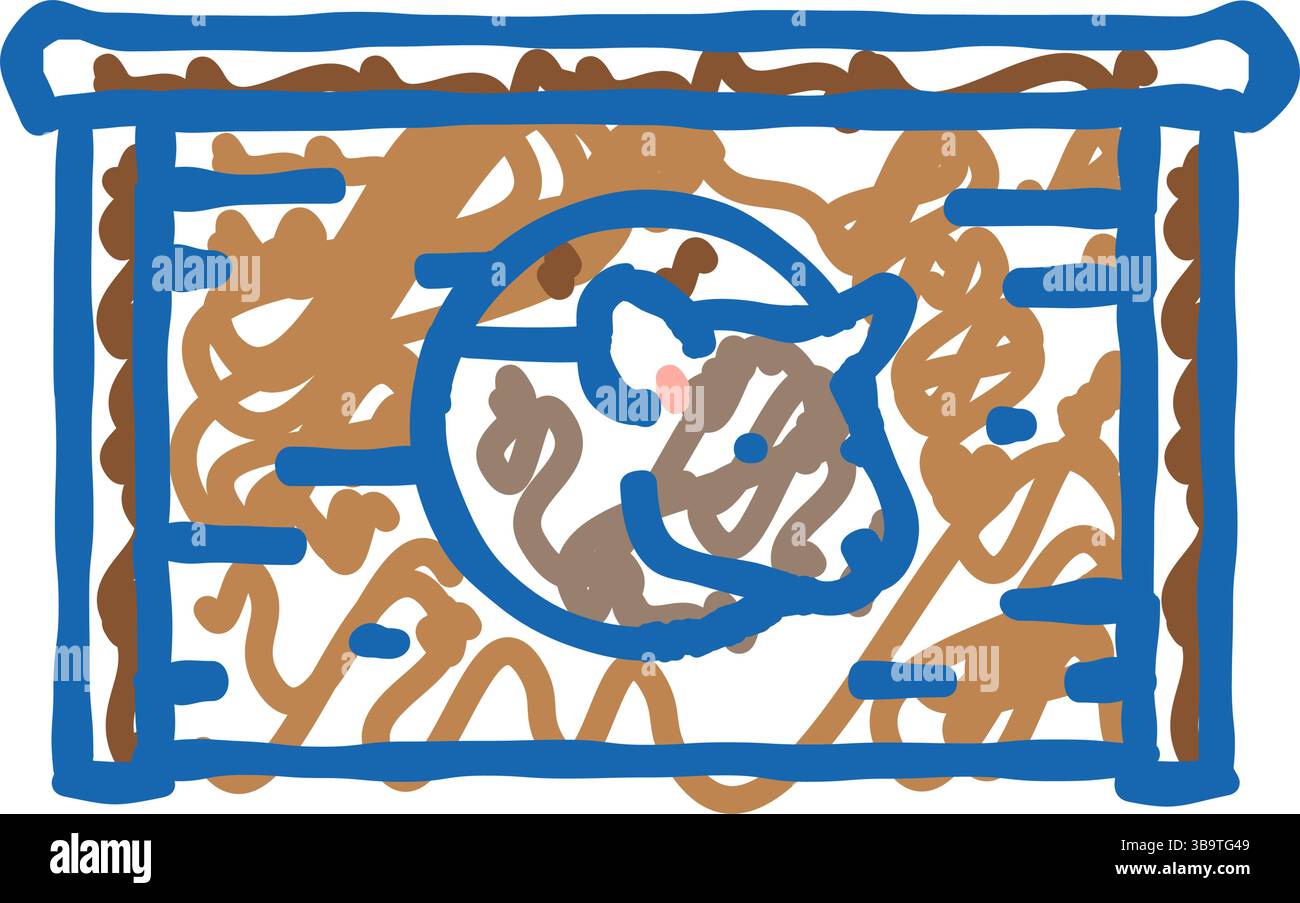 Hamster Haus Haustier niedliche Ikone Kritzelillustration Stock Vektor