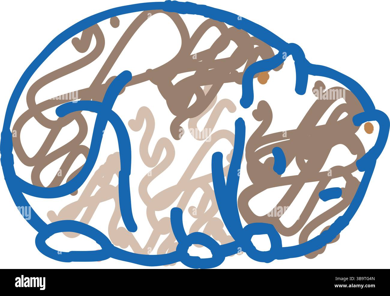 Hamster schlafende Haustier-Ikone Kritzelillustration Stock Vektor