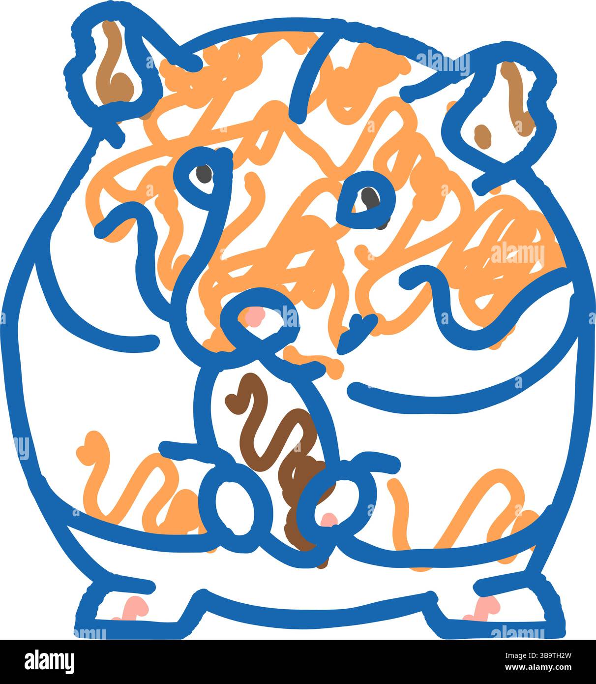 Hamster essen Haustier Icon Kritzelillustration Stock Vektor