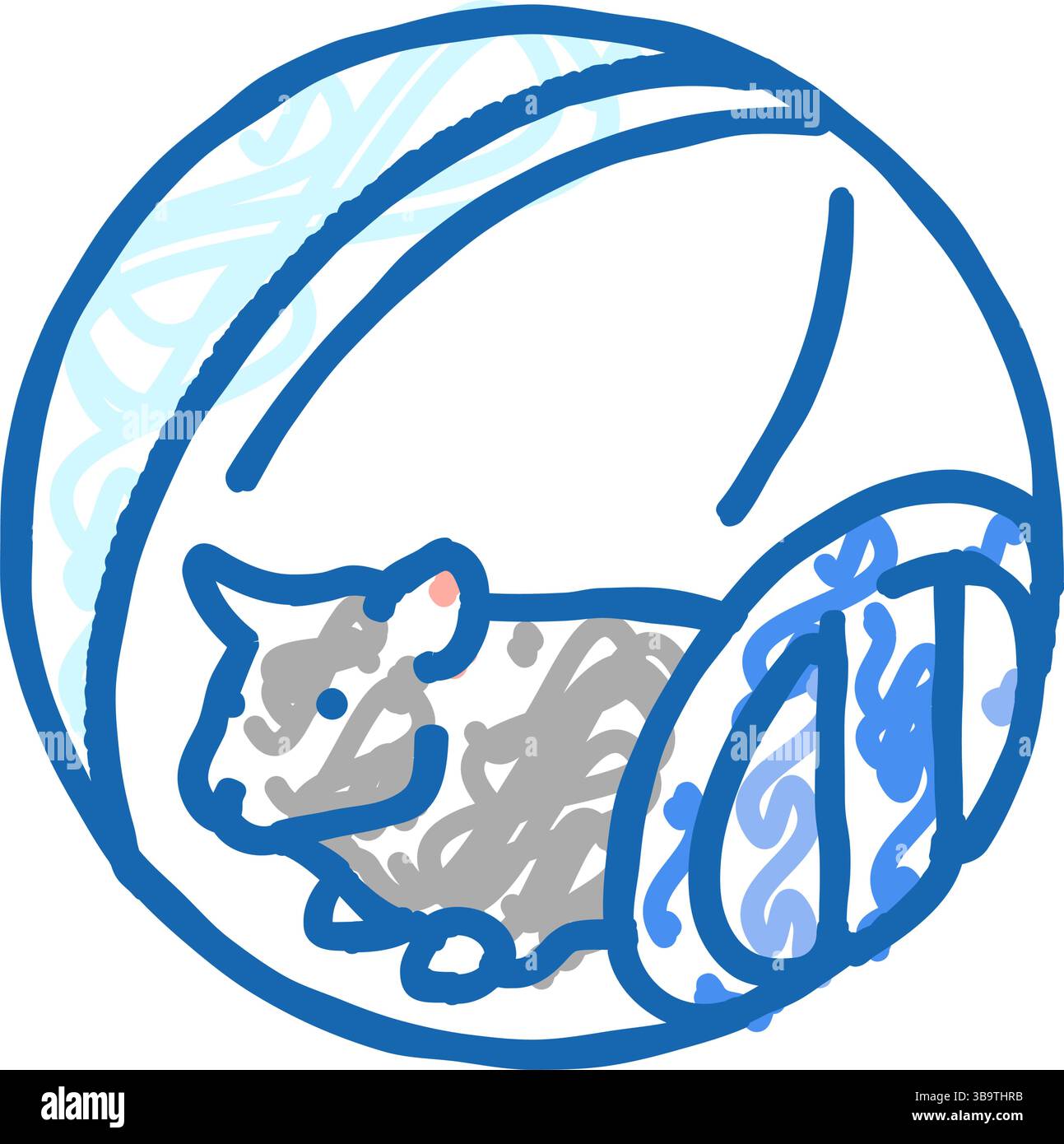 Hamster in Ball PET Icon Kritzelillustration Stock Vektor