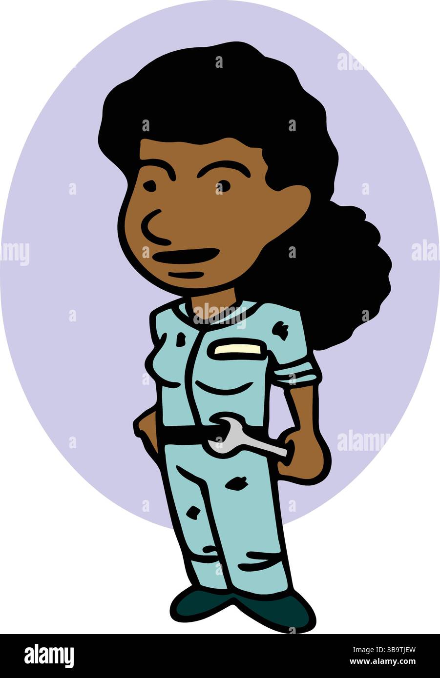 Eine abstrakte Vektor-Illustration zeigt einen mechanischen Halteschlüssel im Cartoon-Stil Stock Vektor