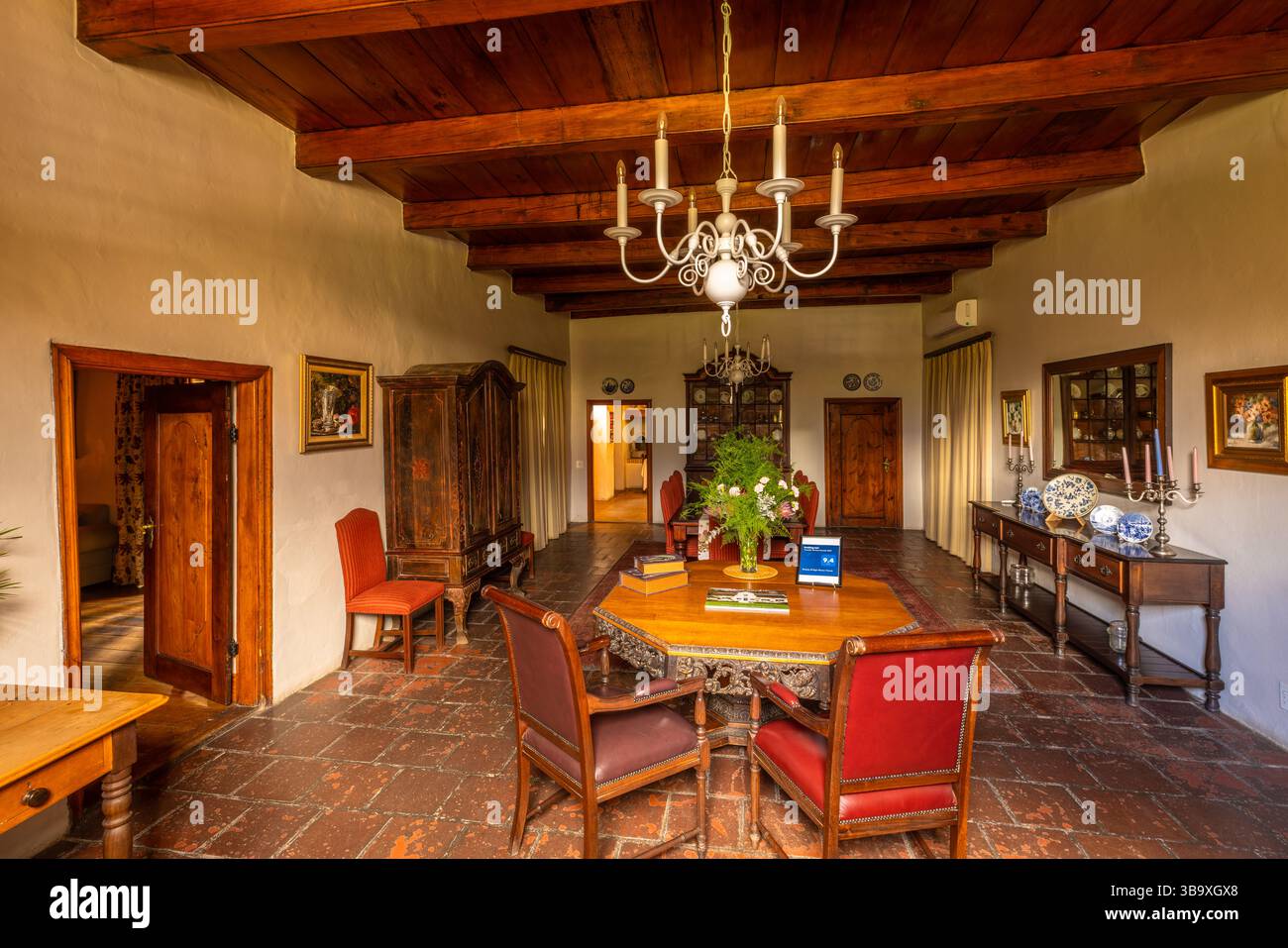 Ein Zimmer des Herrenhauses des Weinguts "klapprig Bridge" in Franschhoek, südafrika. Stockfoto