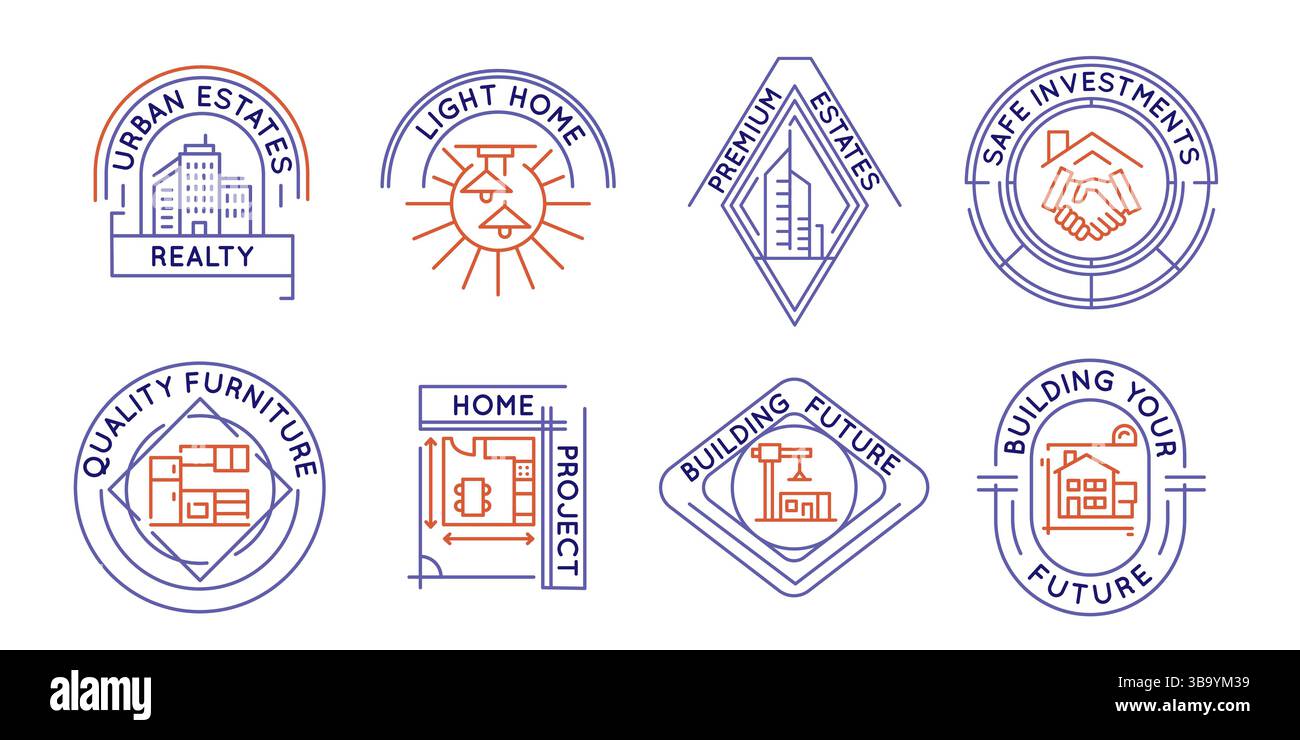 Real Estate Logosatz Stock Vektor