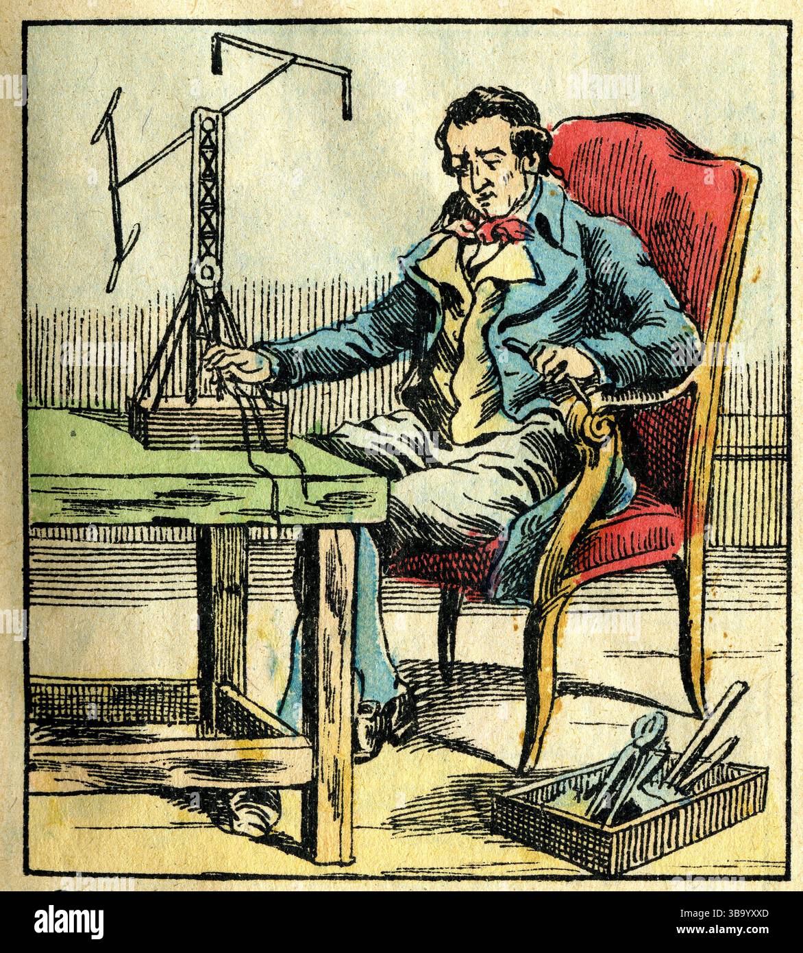 Claude Chappe (1763-1805) Erfinder des Semaphore-Systems - Image de la fin du 19eme siecle Stockfoto
