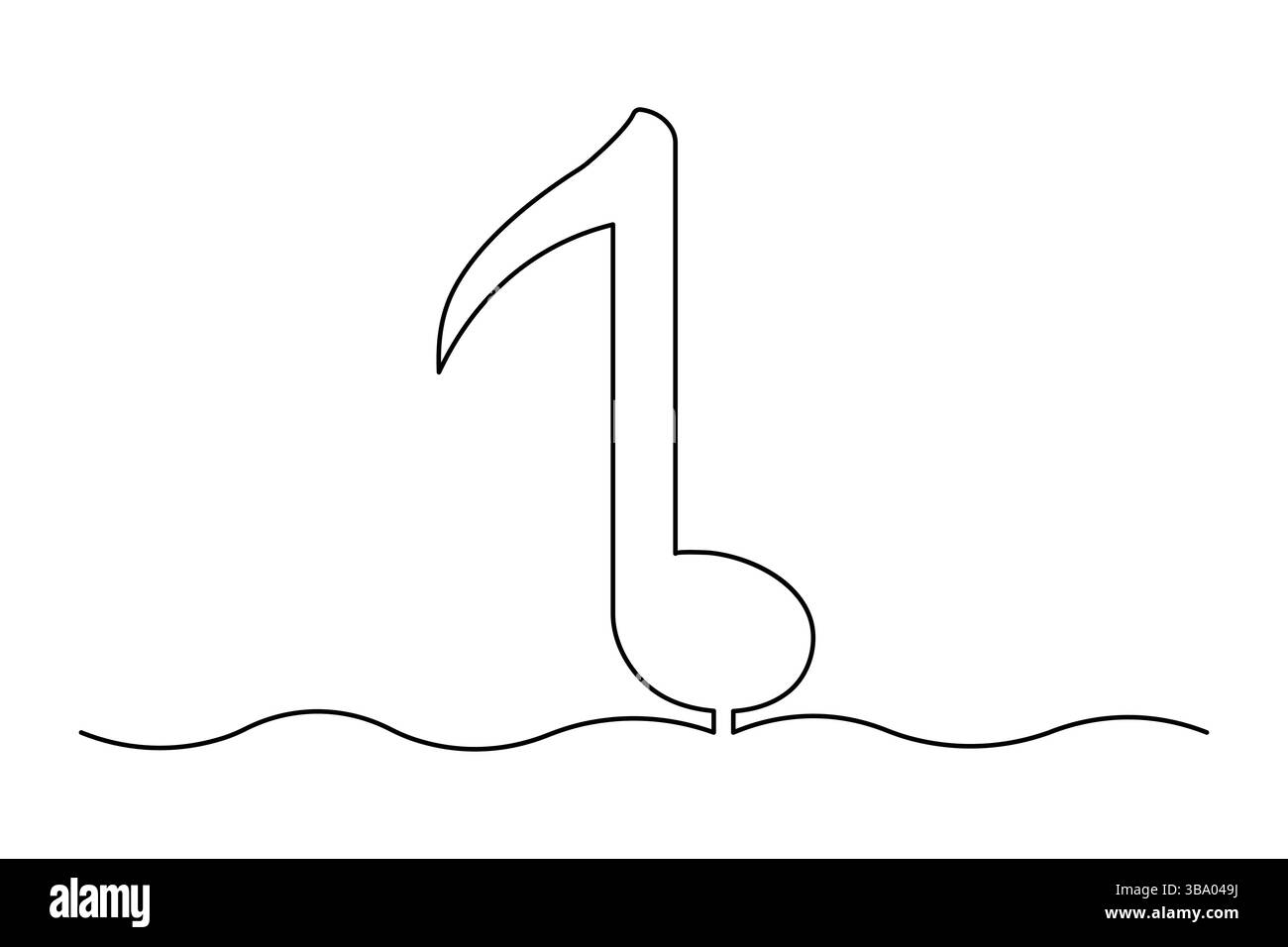 Musik ein-Linie-Kunst mit fortlaufendem Vektorabstrakt auf weißem minimalistischem Stil Stock Vektor