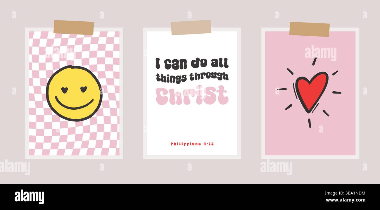 Coole Lächeln Poster Vektordesign. Trendiger Groovy-Hintergrund. Lustige Retro-Textur Stock Vektor