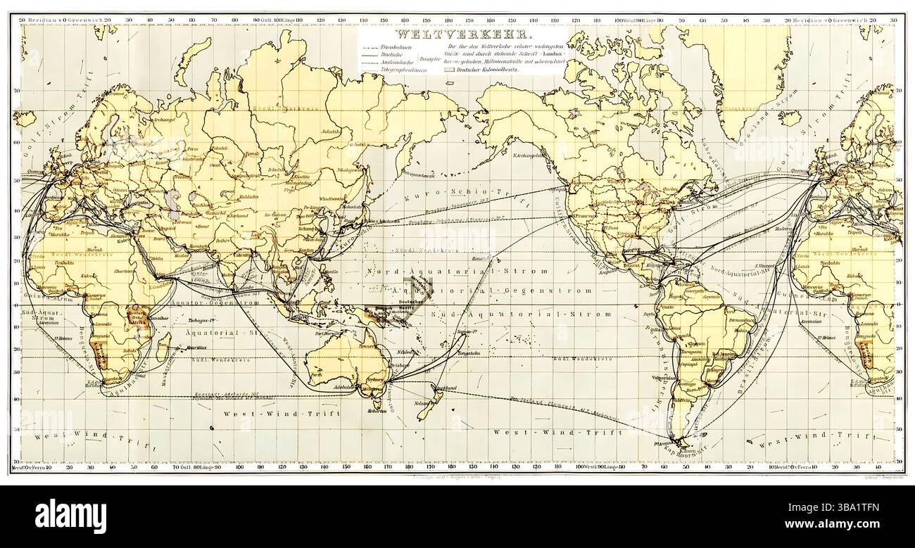 Geographical-Statistical World Lexicon von Emil Metzger, 1888, historischer atlas, antike Karte, öffentlich zugänglich Stockfoto Geographical-Statistical World Lexicon von Emil Metzger, 1888, historischer atlas, antike Karte, öffentlich zugänglich Stockfoto