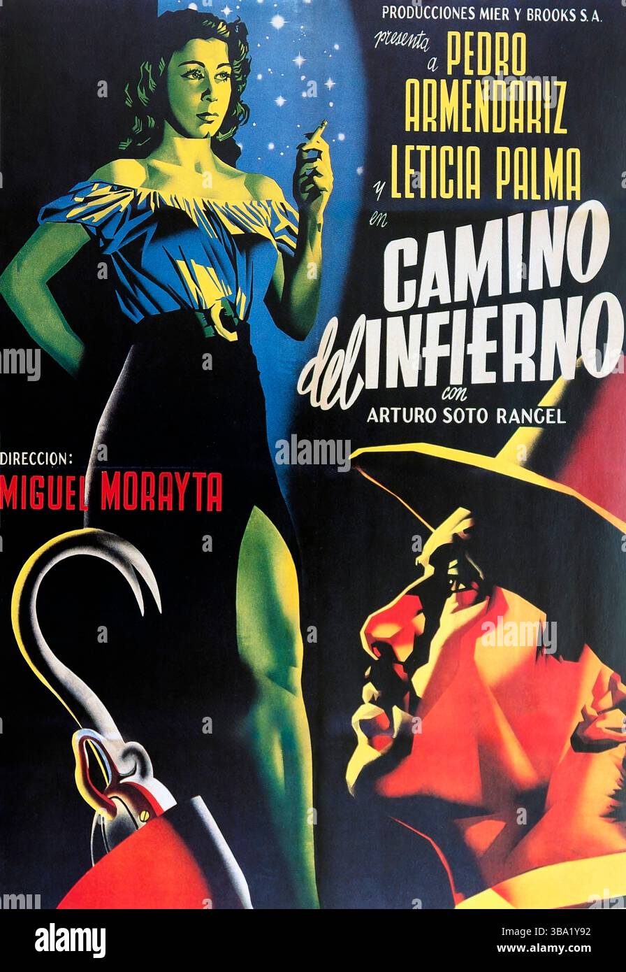 Teilbild des mexikanischen Cine-Posters Ccaino del Infierno Stockfoto