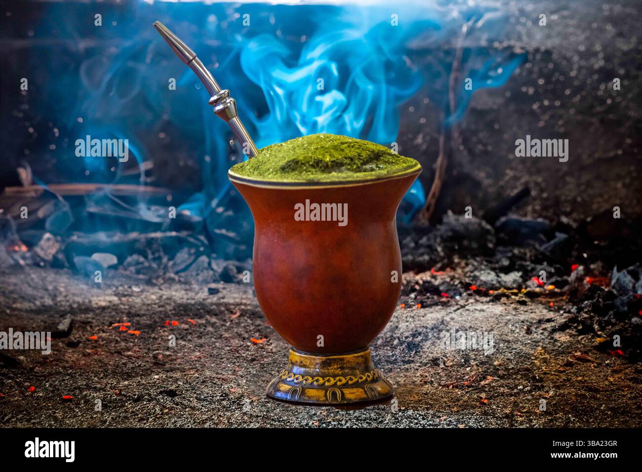 Yerba-Kumpel für chimarrão Freundschaft und Saphira, Gaucho-Kultur Stockfoto