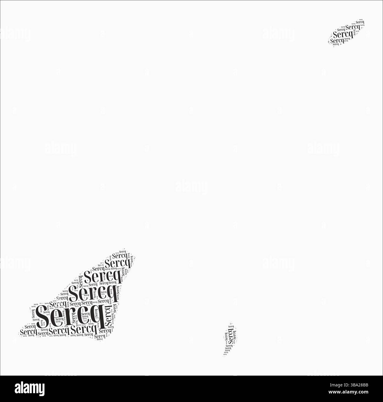 Textformatbereiche Von Guernsey. Länderregion nennt Wortwolken in englischer Sprache. Moderne Vektorillustration. Stock Vektor