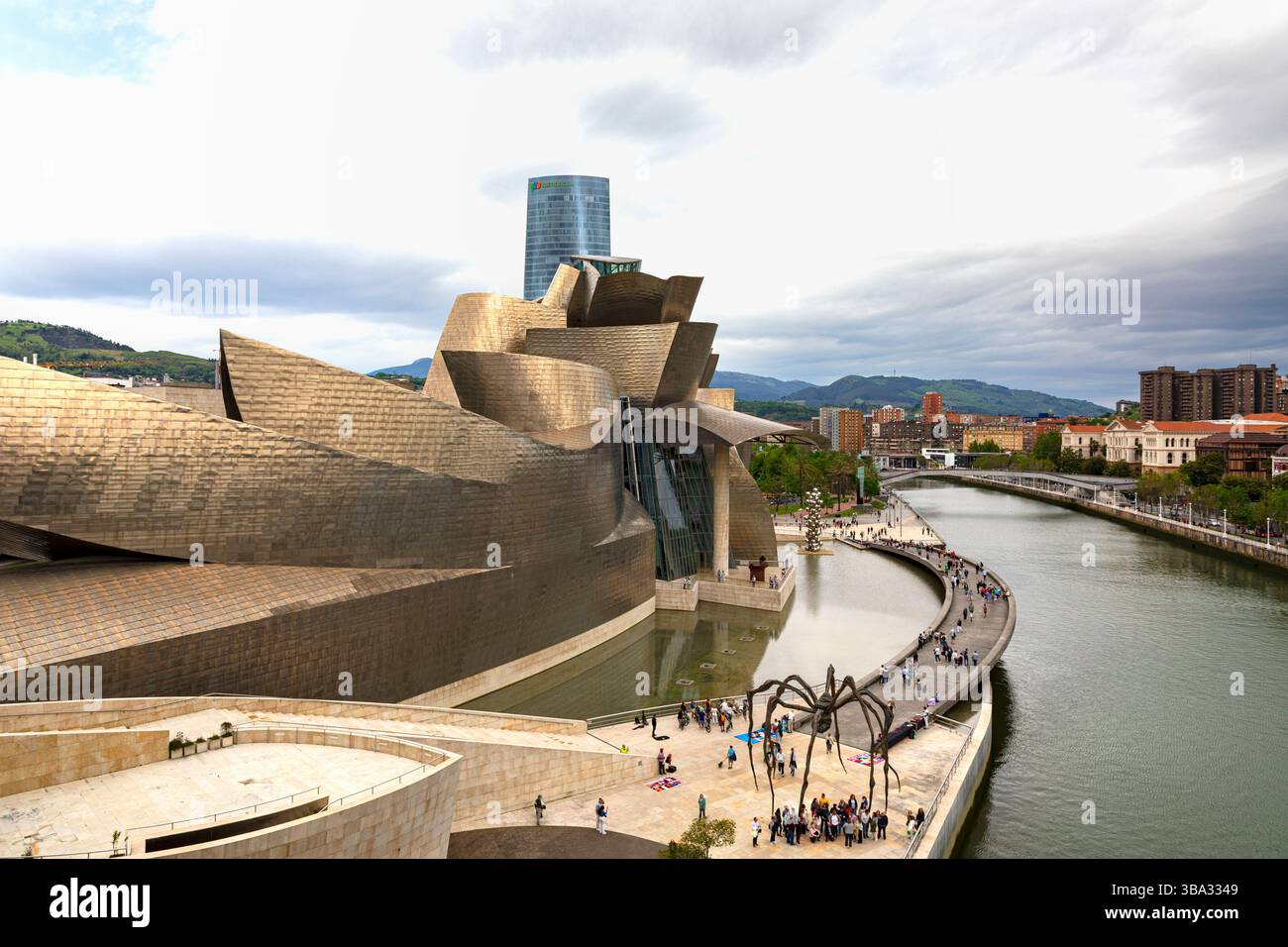 Blick auf das Guggenheim Museum, Bilbao, Spanien Stockfoto