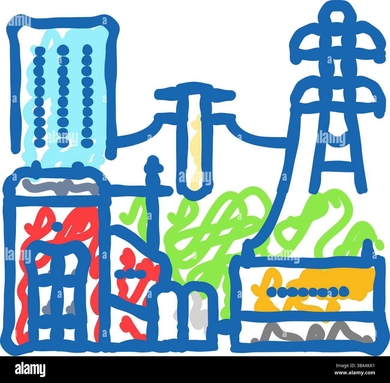 Energiepflanze Biomasse Icon Kritzelillustration Stock Vektor