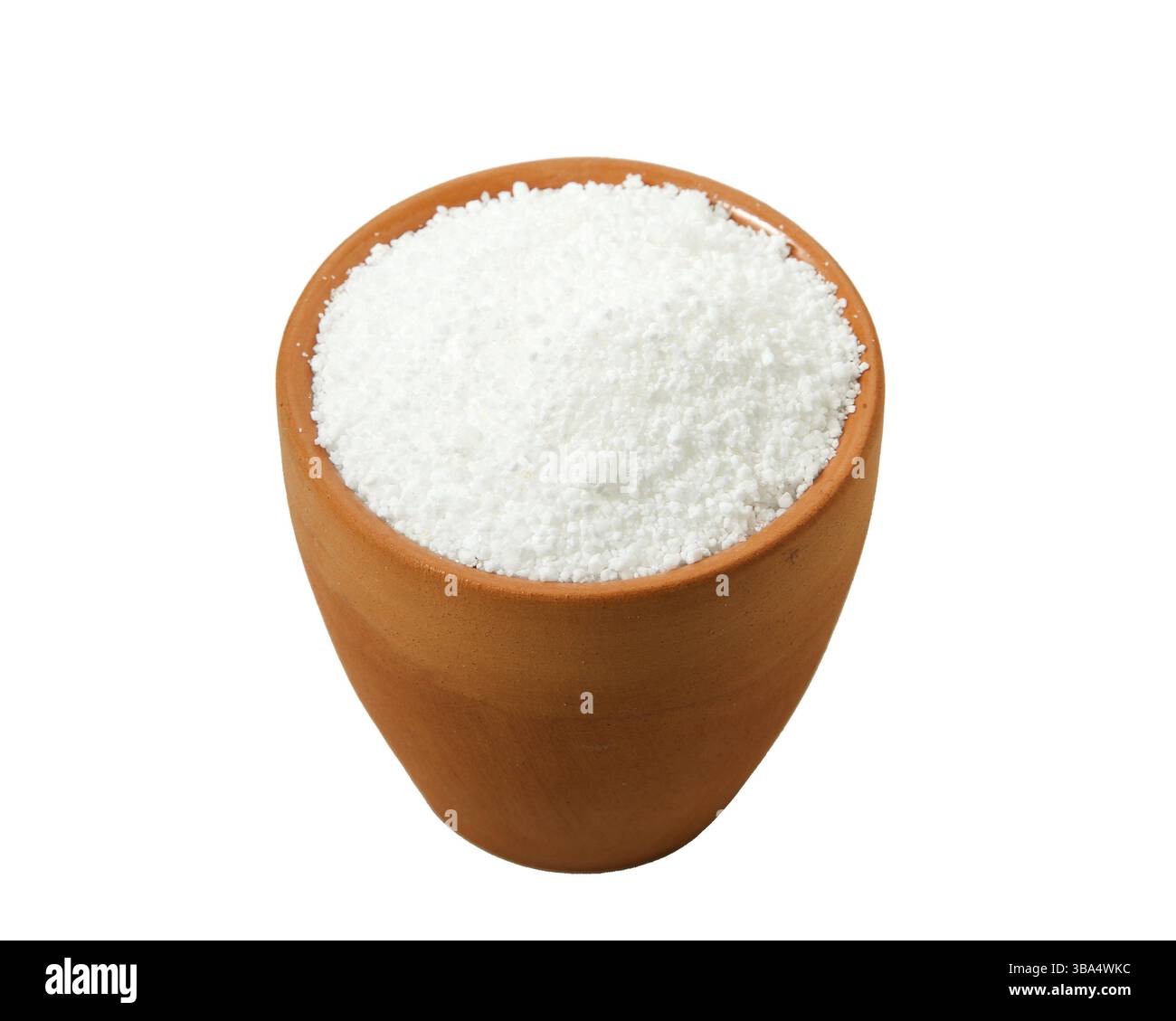 Zitronensaeure in einem Schuessel isoliert auf einem weissen Hintergrund. Blick von oben Stockfoto