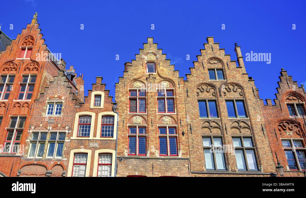 Blick auf die Straßen und die Architektur von Brügge, Belgien, Europa Stockfoto