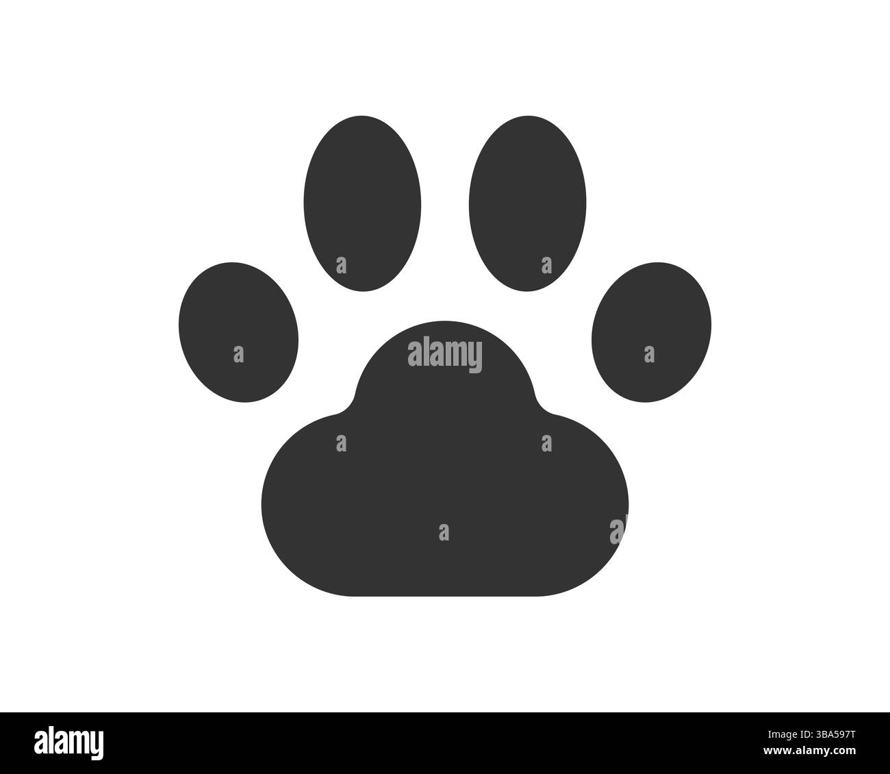 Tiermotiv mit Pfoten. Ein perfektes grafisches Element, das Haustiere, Natur und Veterinärdienste symbolisiert. Ideal für Logos, Branding und kreative Projekte Stock Vektor