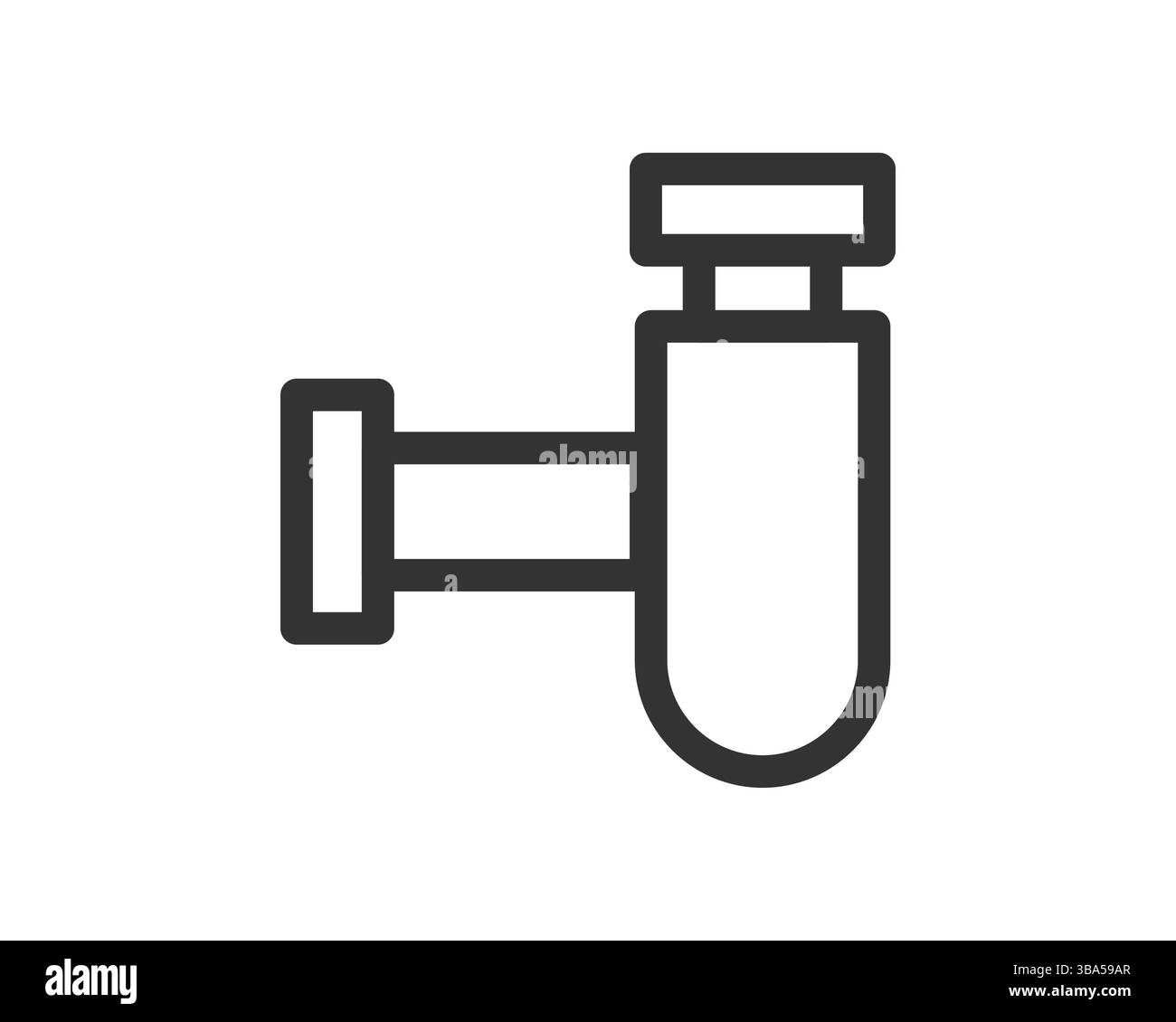 Minimalistisches Design eines Spülbeckenabflusses, perfekt für Sanitär-, Reparatur- oder Heimwerkerinhalte. Klarer Stil für Webdesign und Infografiken. Einfachheit Stock Vektor