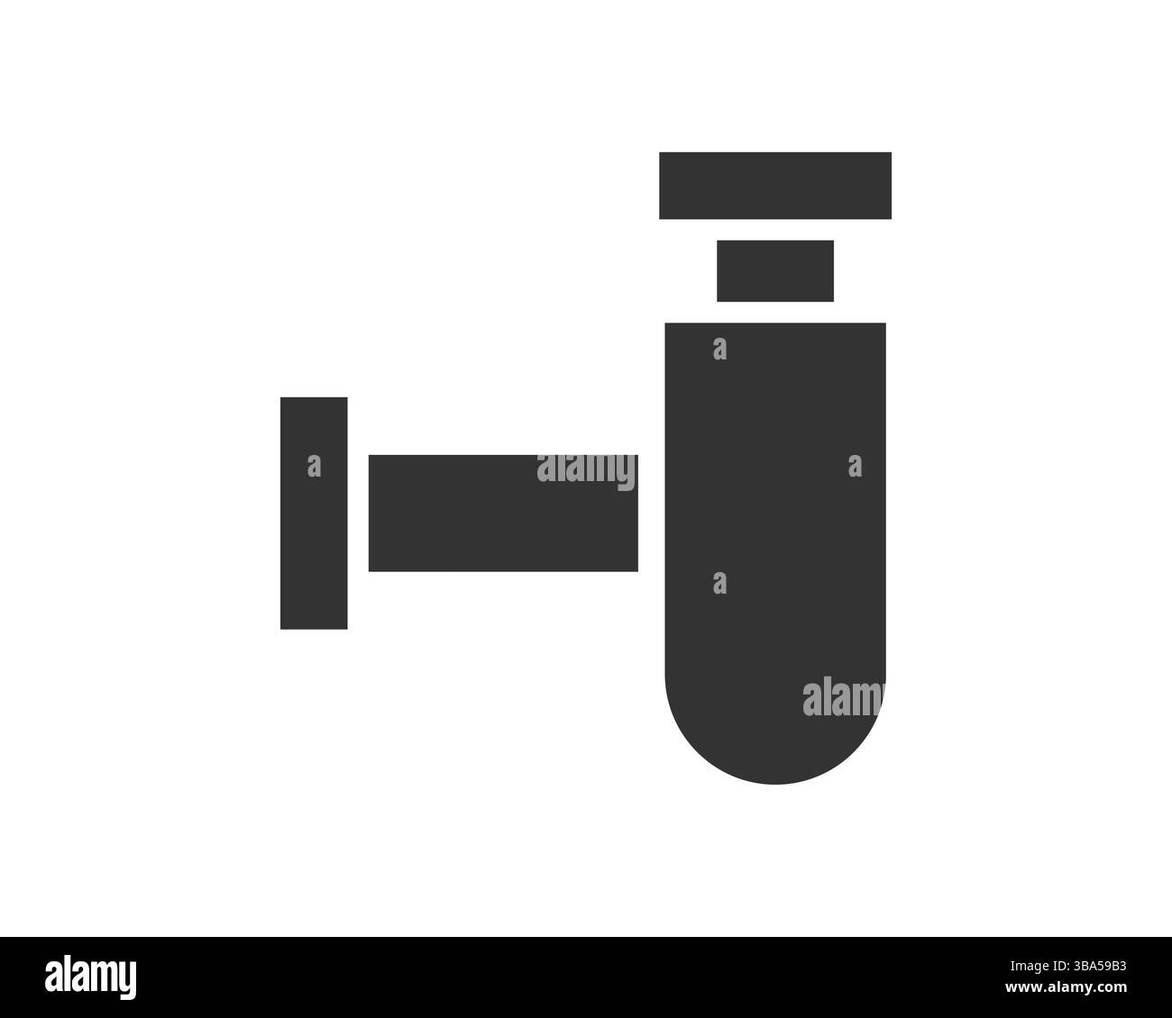 Einfache, auffällige Abbildung eines Abflussrohrs für Waschbecken, ideal für Installations-, Reparatur- oder Wartungsthemen. Klare Vektorkonstruktion, geeignet für verschiedene digitale A Stock Vektor
