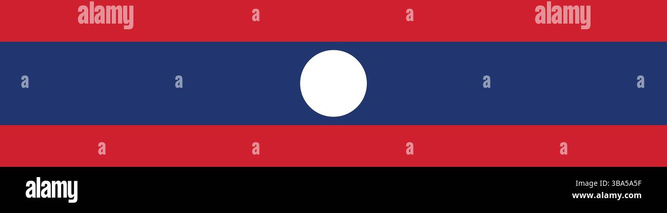 Flagge von Laos. Laotische Flagge langes Banner digitale Vektor-Illustration. Stock Vektor