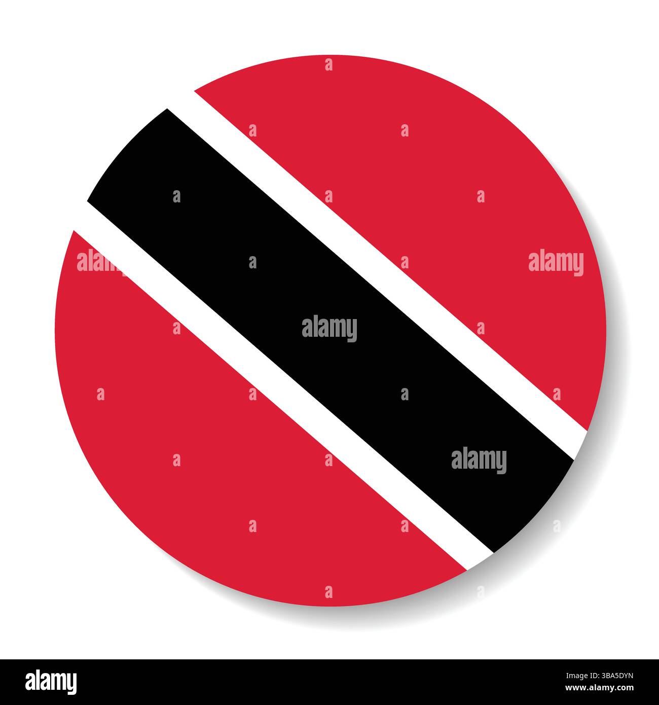 Flagge von Trinidad und Tobago. Trinidad und Tobago Kreisflagge Logo Symbol Computer Vektor Illustration Design. Stock Vektor