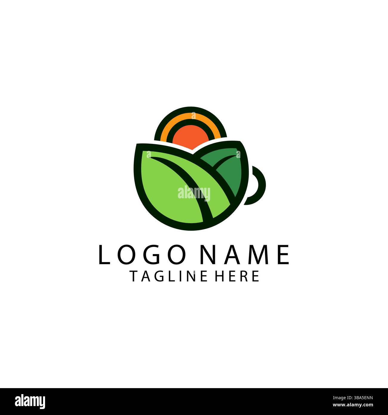 Design-Vektor des Nature Coffee-Logos Stock Vektor