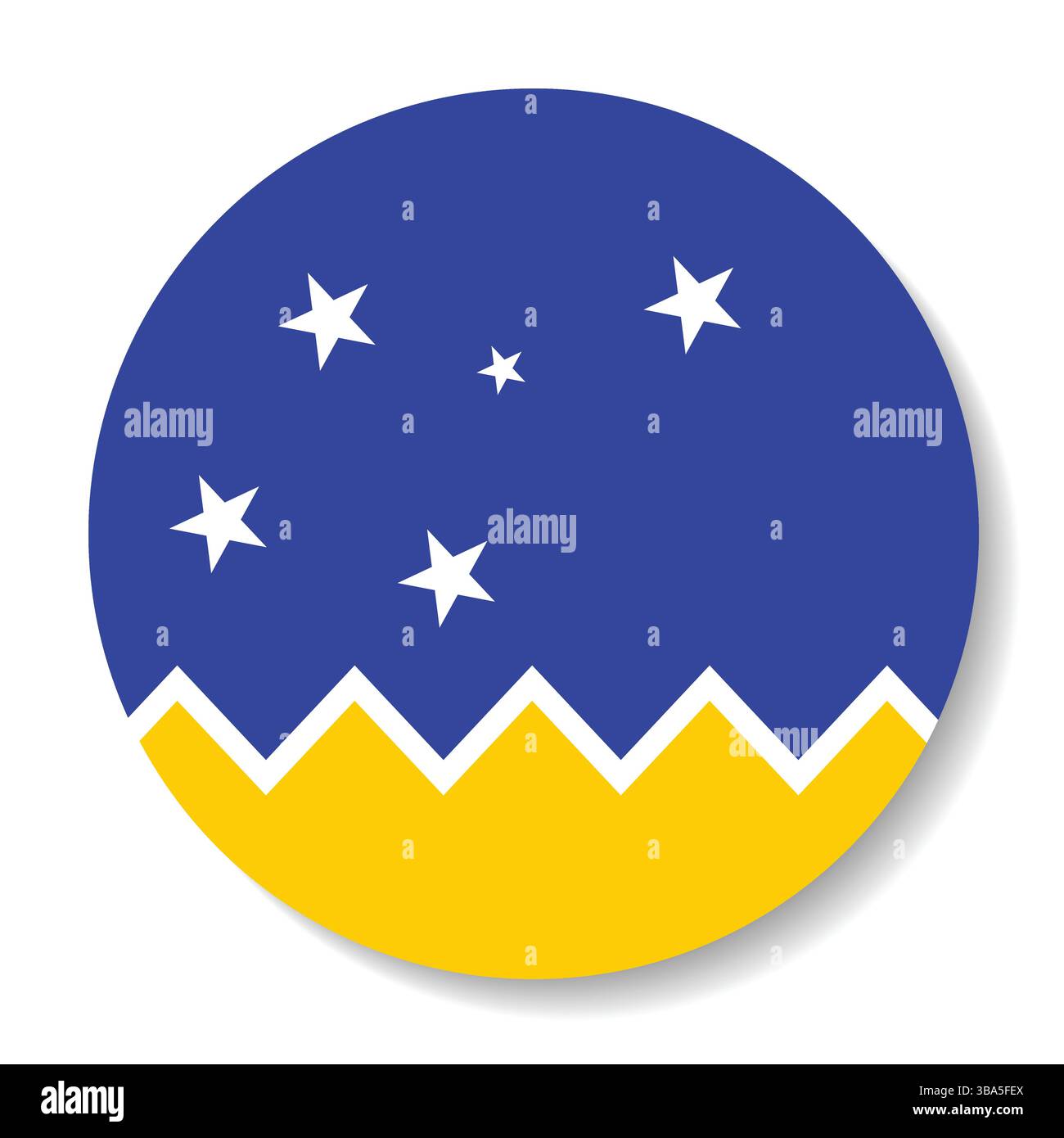 Flagge der Magellan-chilenischen Antarktis. Magellan-chilenische Antarktis-Region Button Flagge Logo Symbol Computer Vektor Illustration Design. Stock Vektor