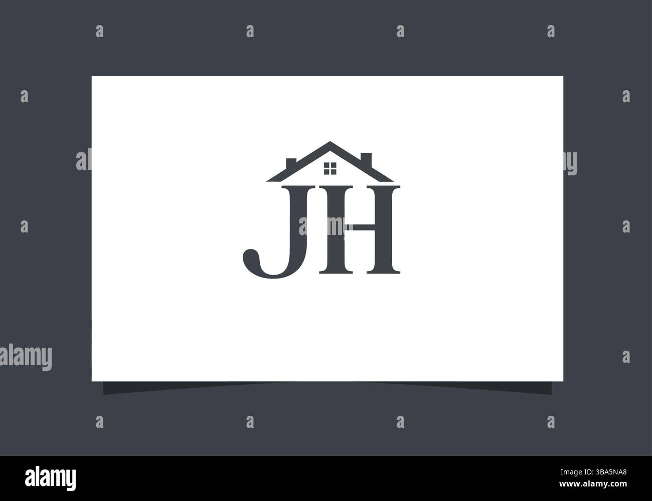JH Real Estate Logo mit Hausdesign – Branding für Immobilien- und Wohnungsunternehmen Stock Vektor