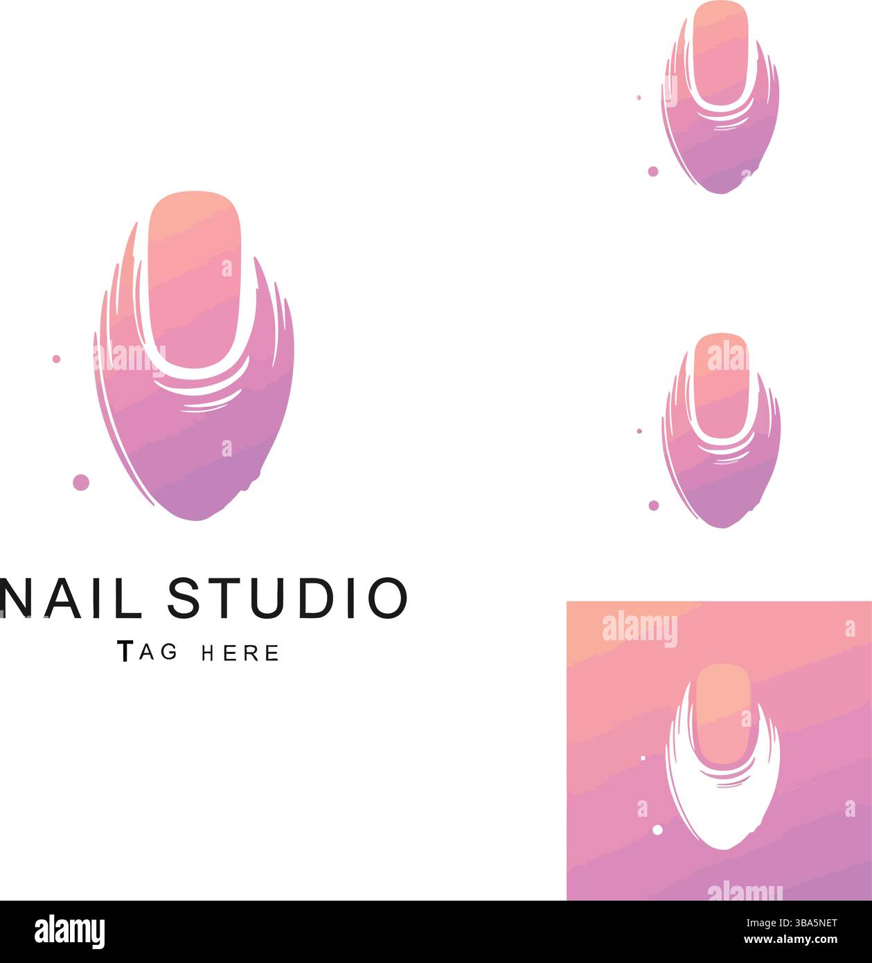 Elegantes Nail Studio Logo-Design für Beauty Branding Stock Vektor